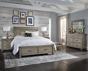 Buy A America Glacier Point King Storage Bedroom Set 4 Pcs