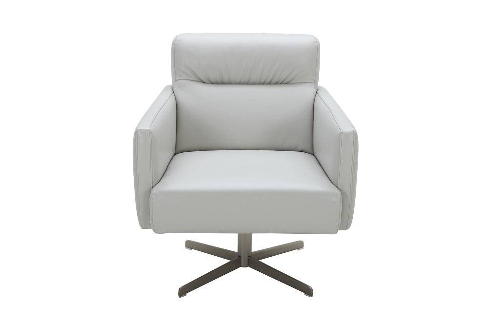 Buy J&M Jaeger Accent Chair in Light Gray, Italian Leather online