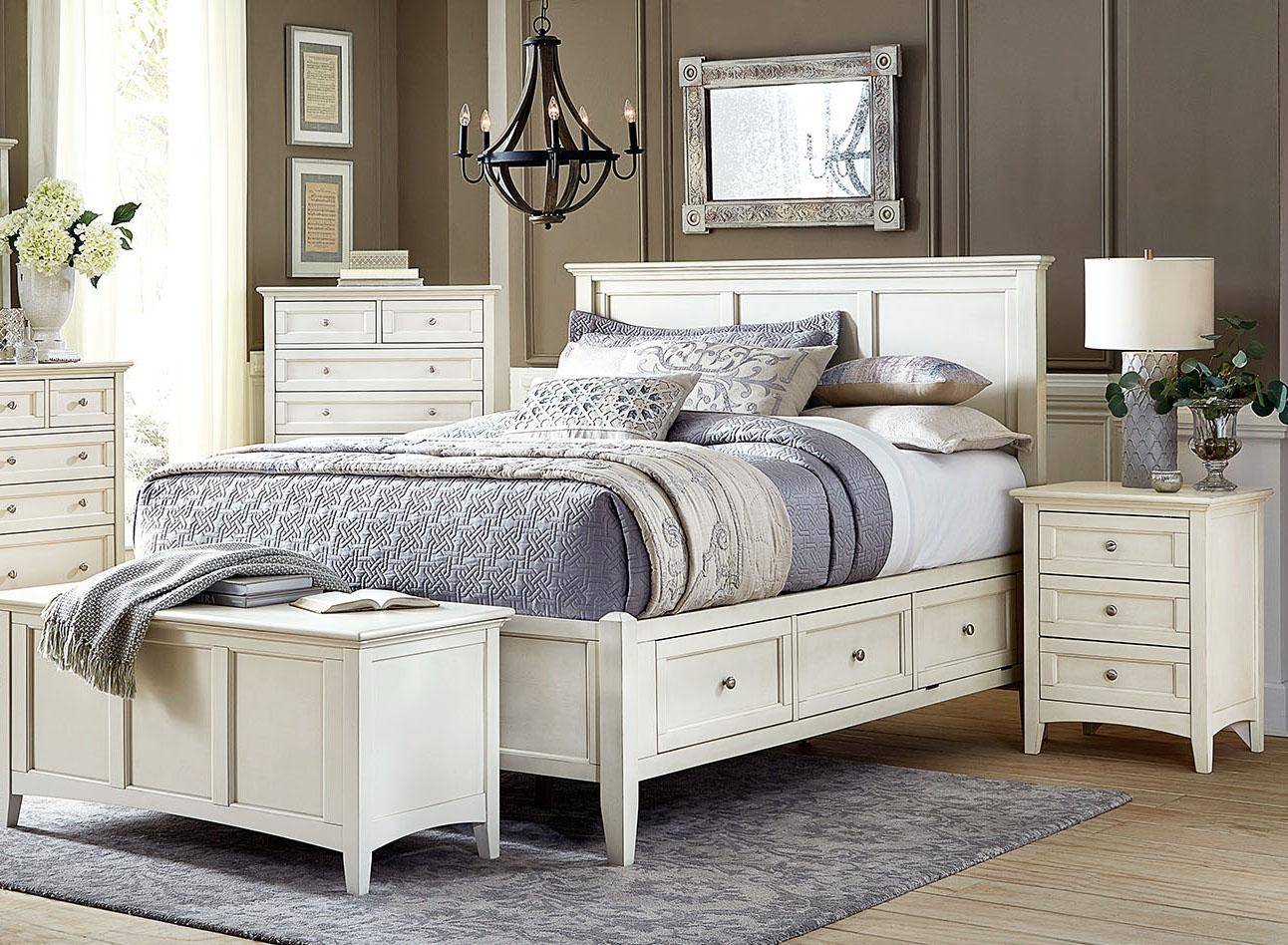 A America Northlake Queen Storage Bedroom Set 3 Pcs In White Wood