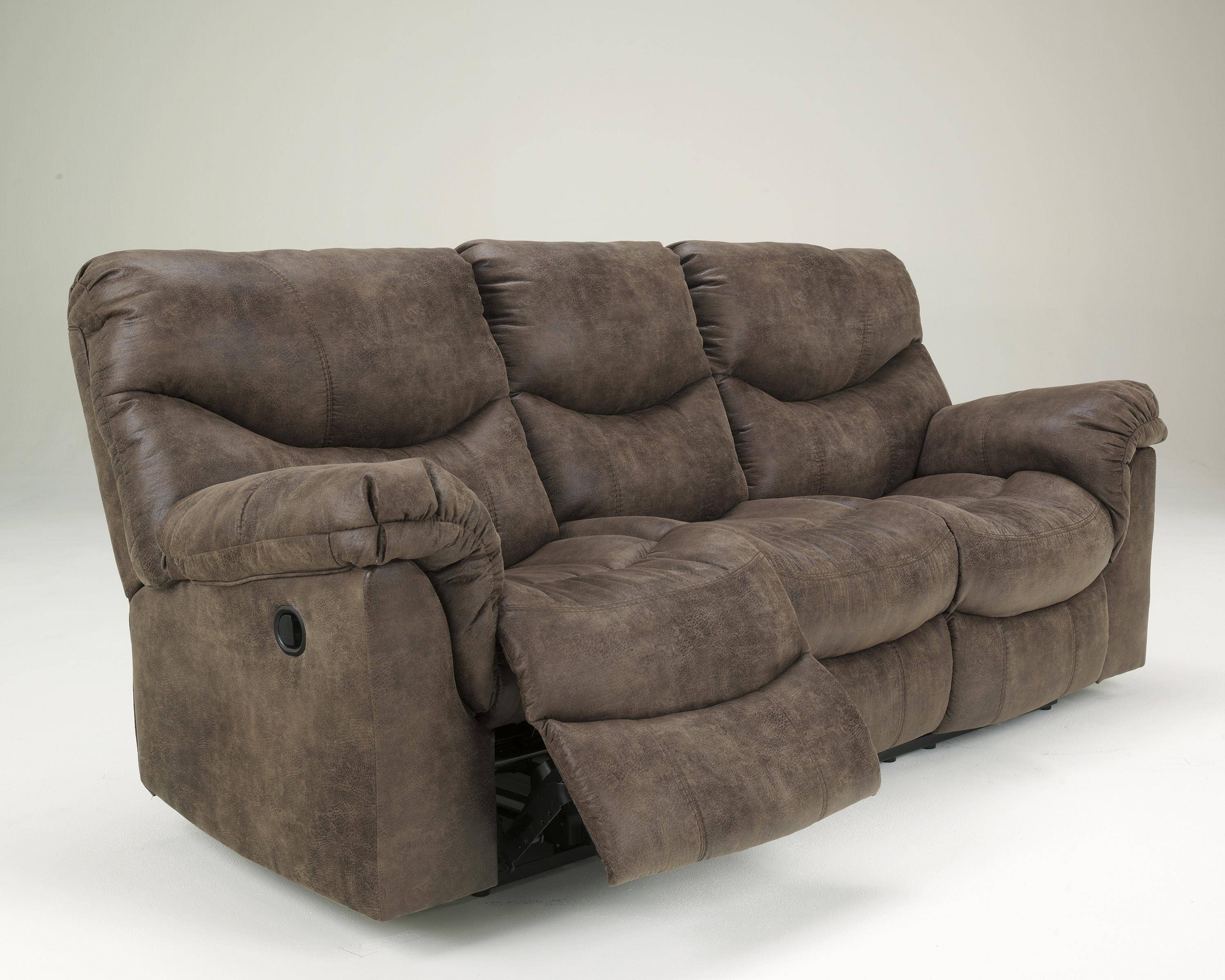ashley faux leather reclining sofa alzena gunsmoke