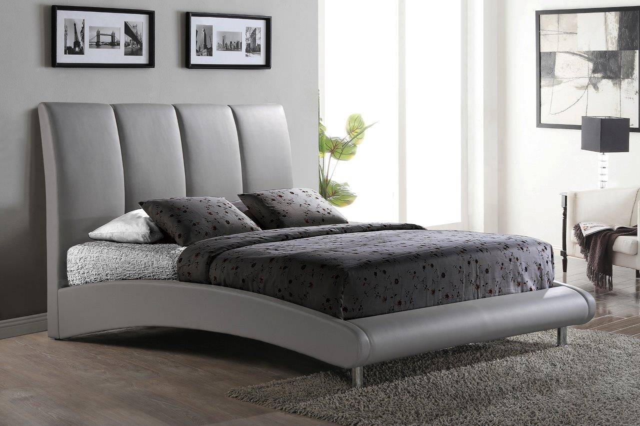 Buy Global Furniture 8272 Queen Platform Bed in Gray Faux 