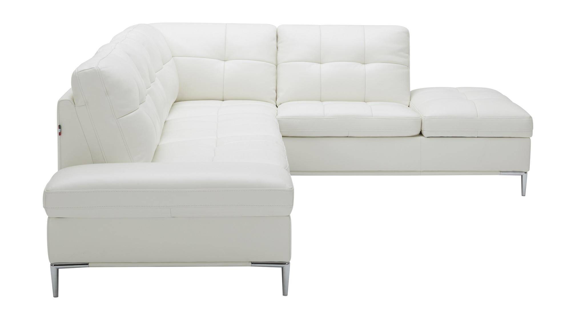 Buy J&M Leonardo Sectional Sofa Right Hand Chase in White, Leather online