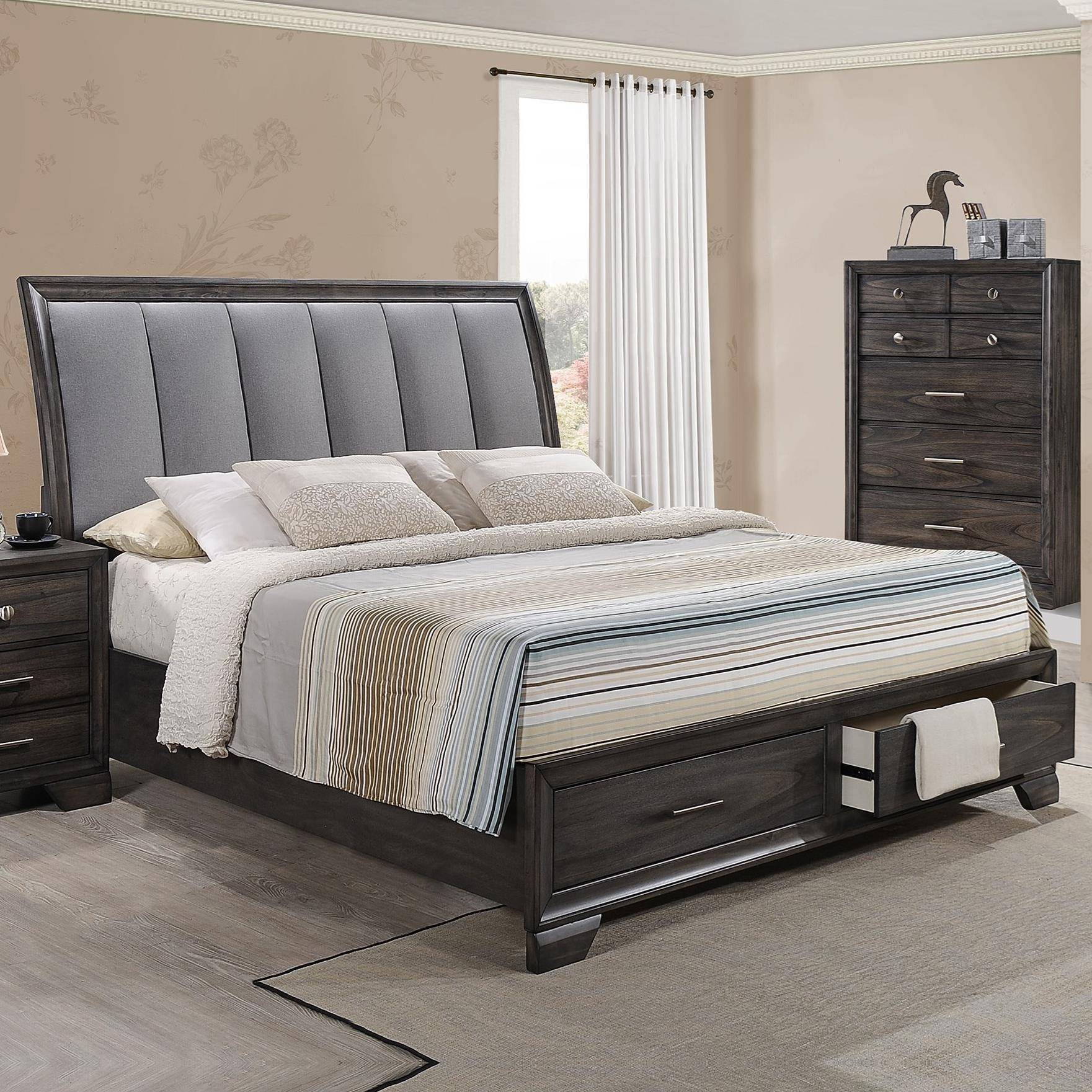 Buy Crown Mark B6580 Jaymes King Storage Bedroom Set 3 Pcs in Gray