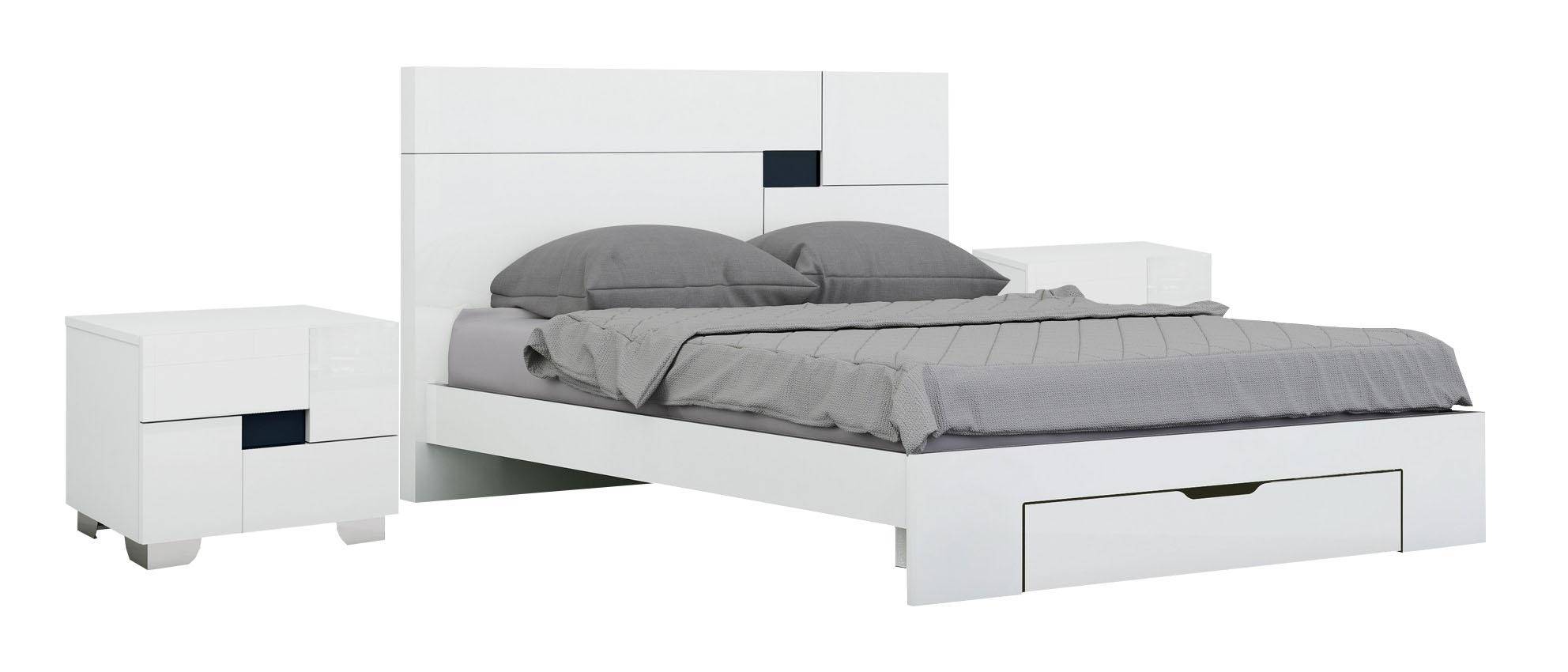 Buy Global United Aria Queen Storage Bedroom Set 3 Pcs In White Lacquer Online