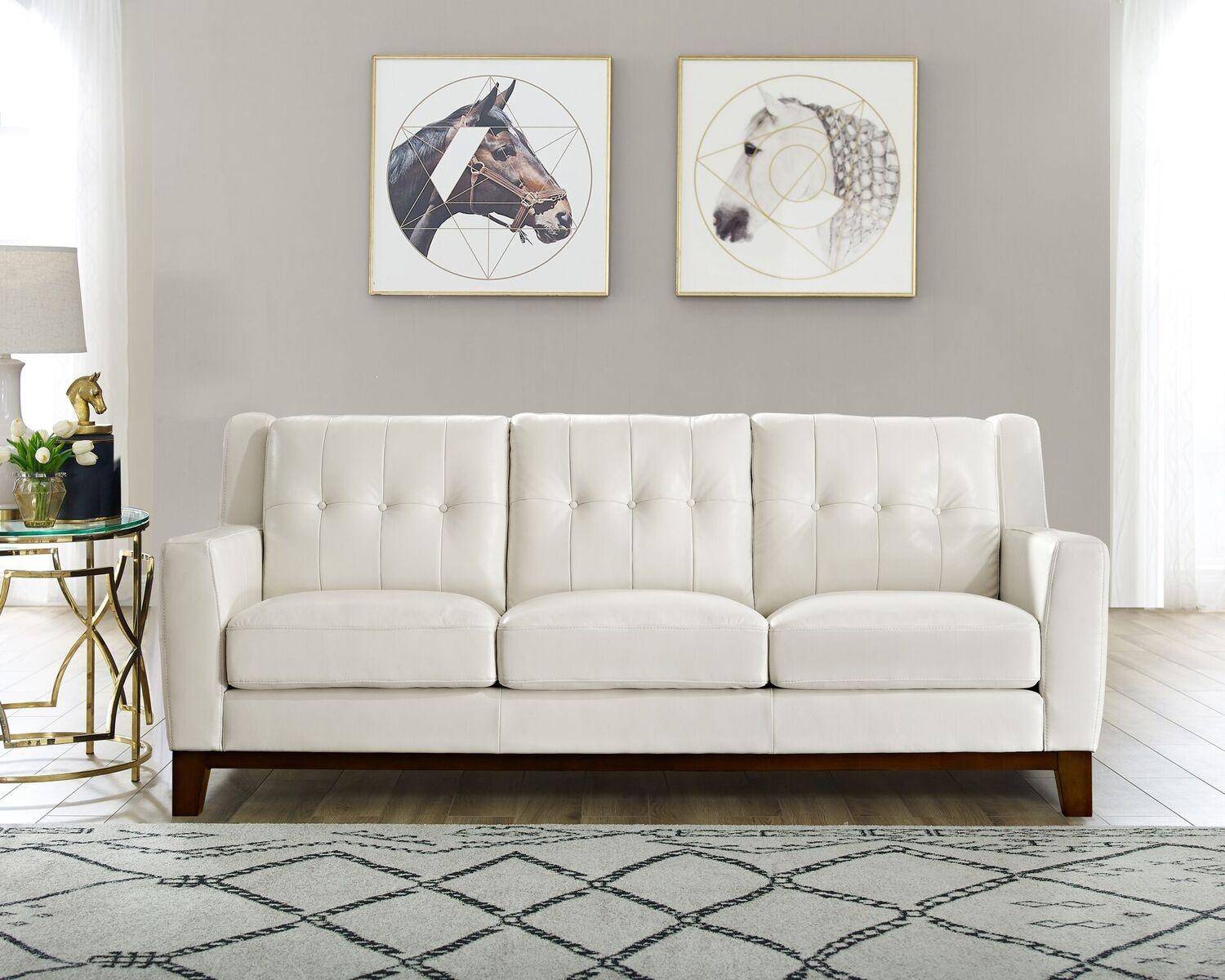 Buy Hydeline Hydeline Nicola Sofa in White, Top grain leather online