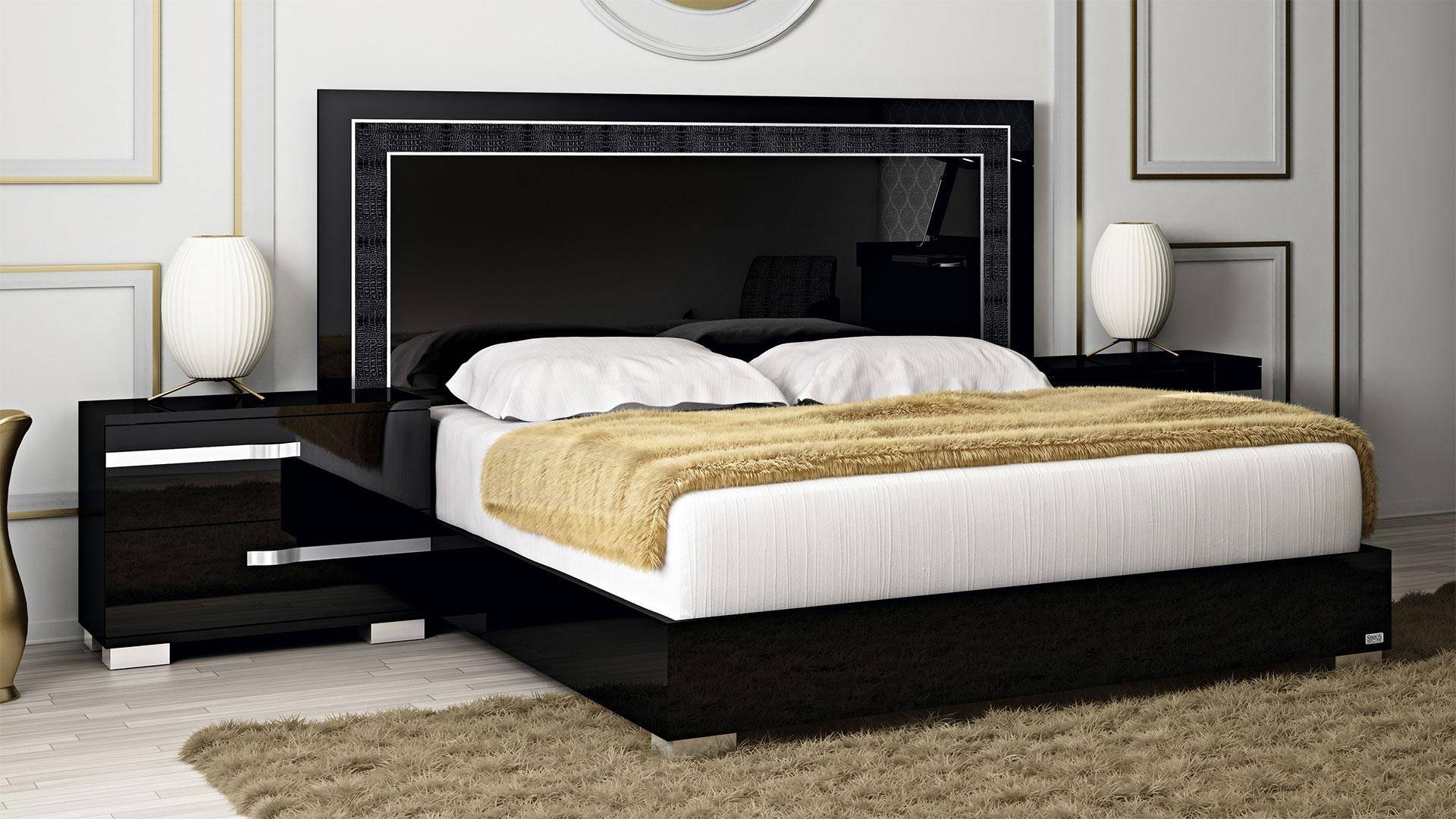 Buy At Home Volare King Platform Bed in Black, Wood, Wood Veneers