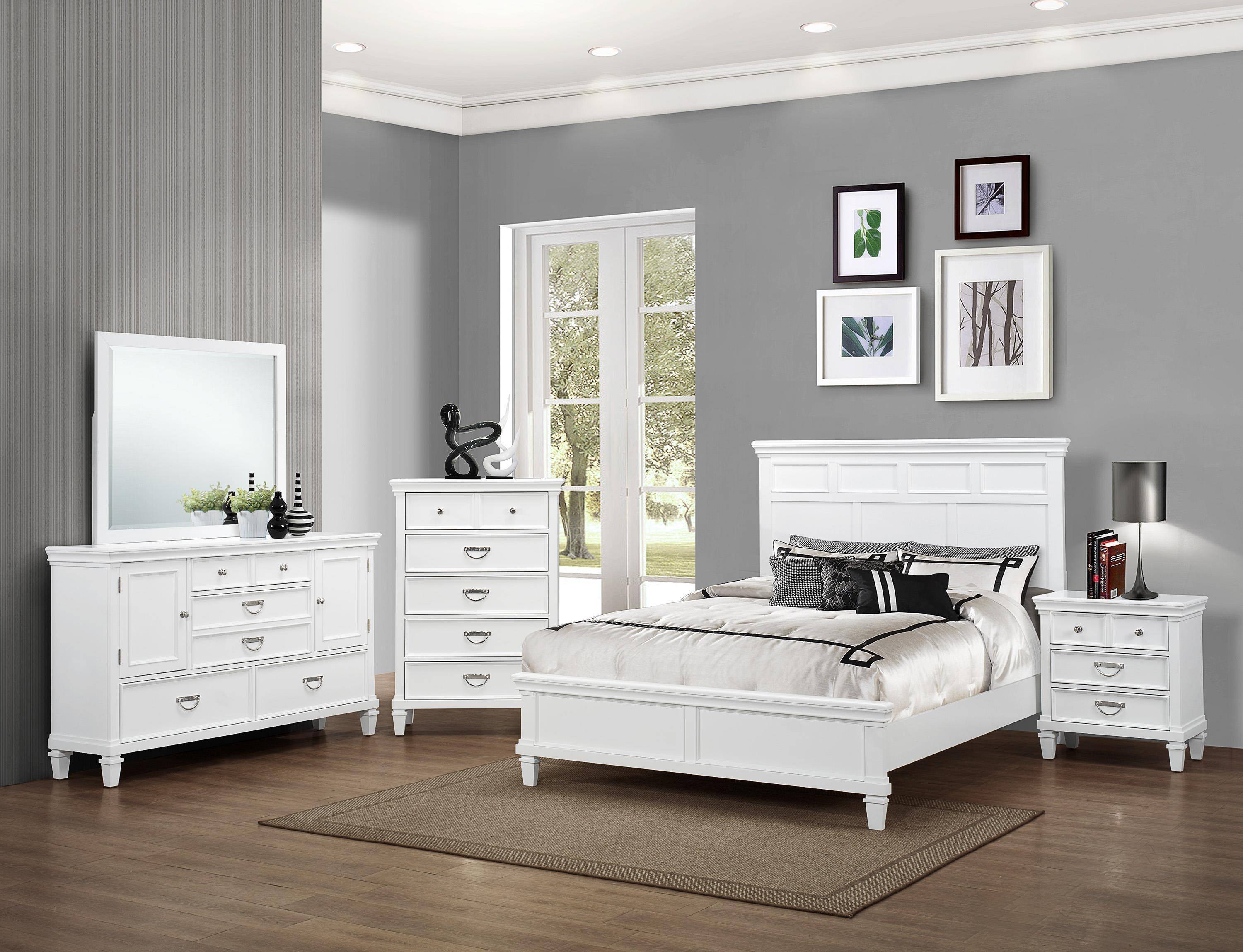 Buy Crown Mark B9100 Hannah King Panel Bedroom Set 3 Pcs in White, Wood ...