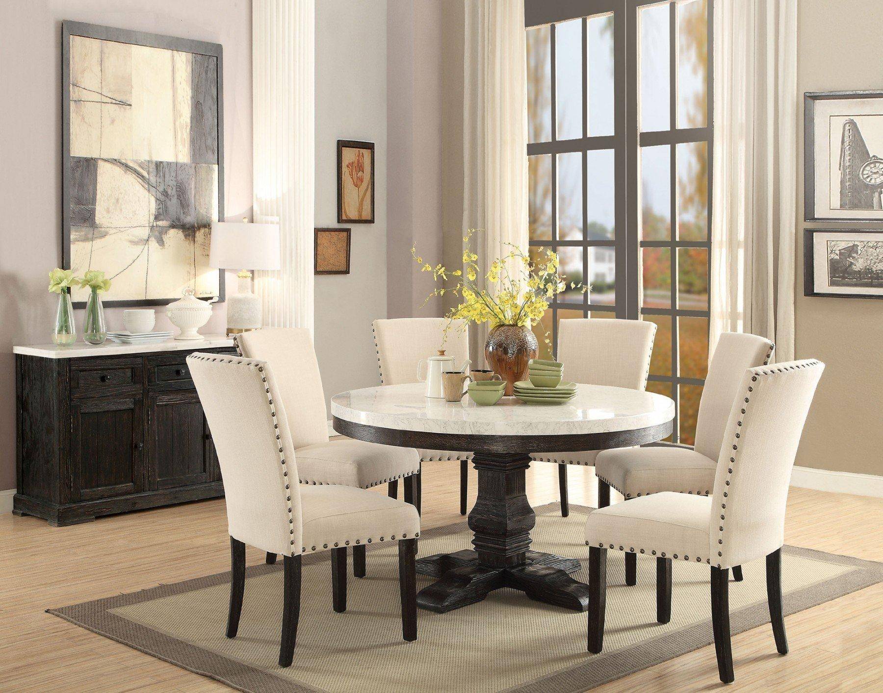Black Round Dining Room Table With Leaf