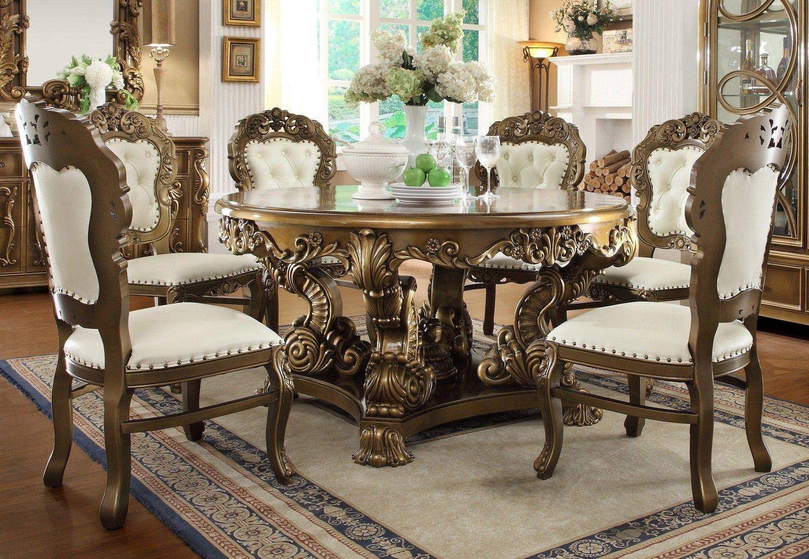 brown and ivory dining room