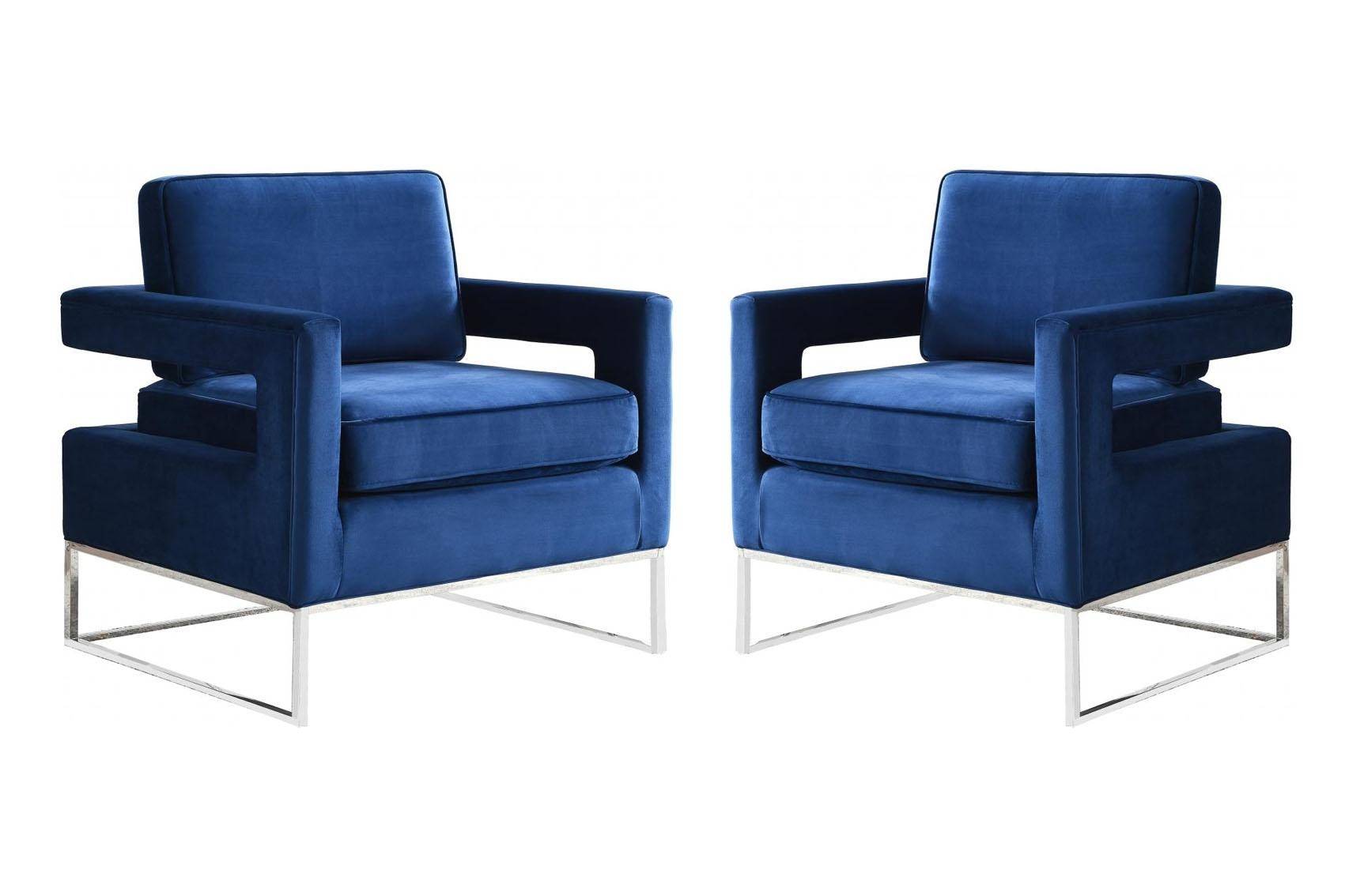 Buy Meridian Noah 510 Accent Chair 2 Pcs In Navy Blue