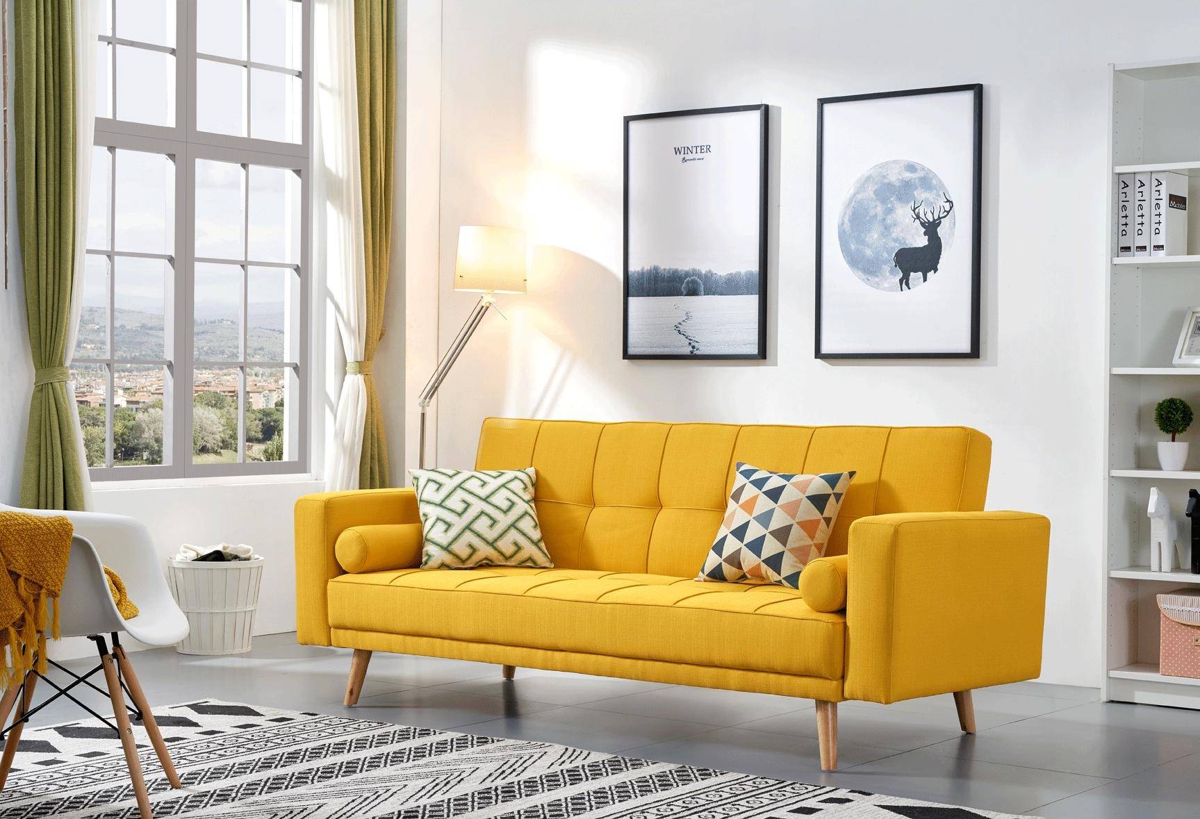 116 sofa bed yellow set