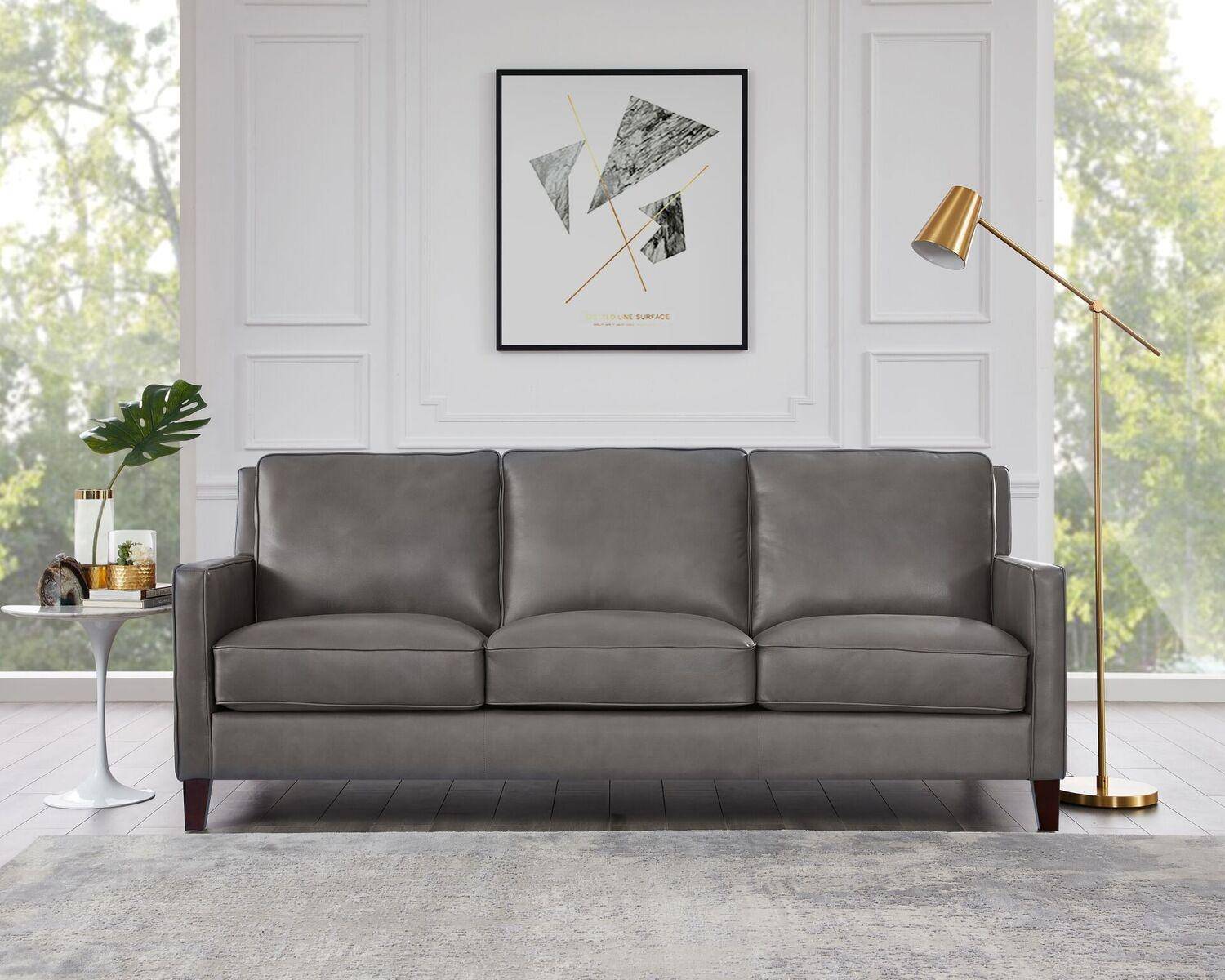 Buy Hydeline Hydeline Hornby Sofa Loveseat 2 Pcs in Gray, Top grain ...