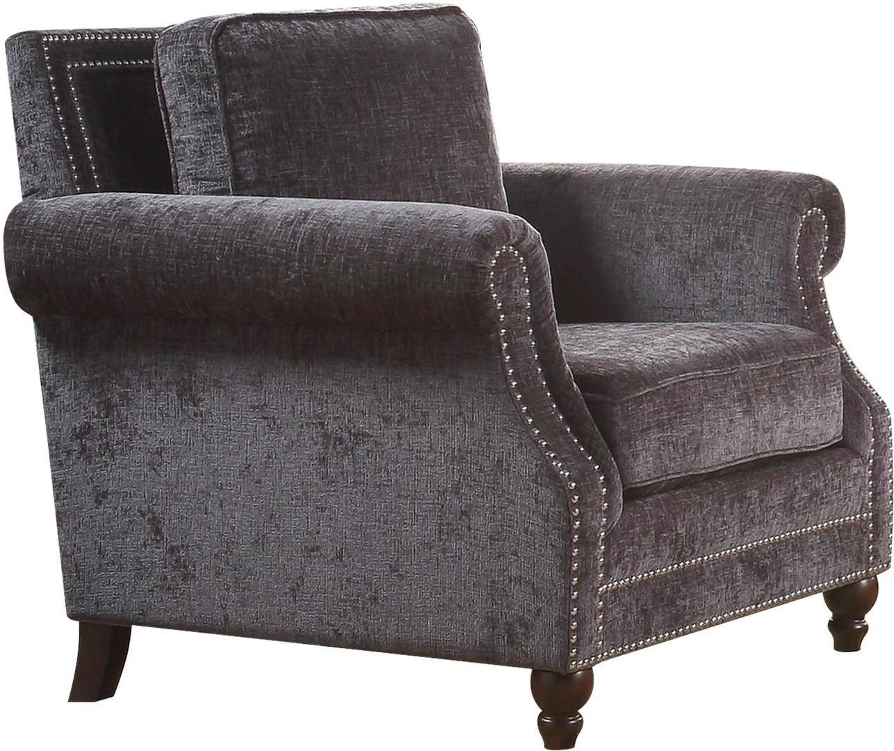 Buy ACME Ilex Sofa Loveseat Chair 5 Pcs in Gray, Chenille online