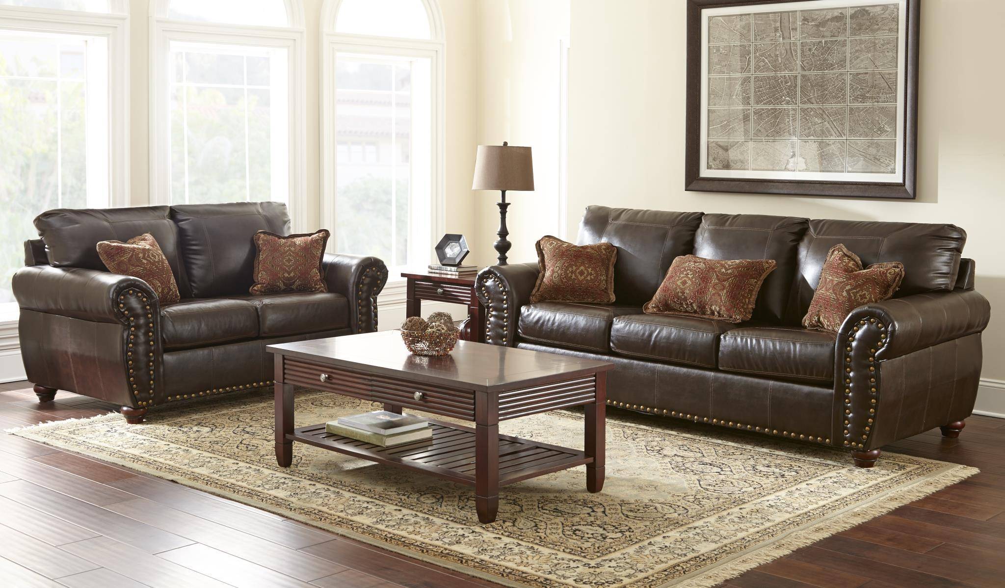 Furniture Of America Bemus Dark Brown Traditional Loveseat With