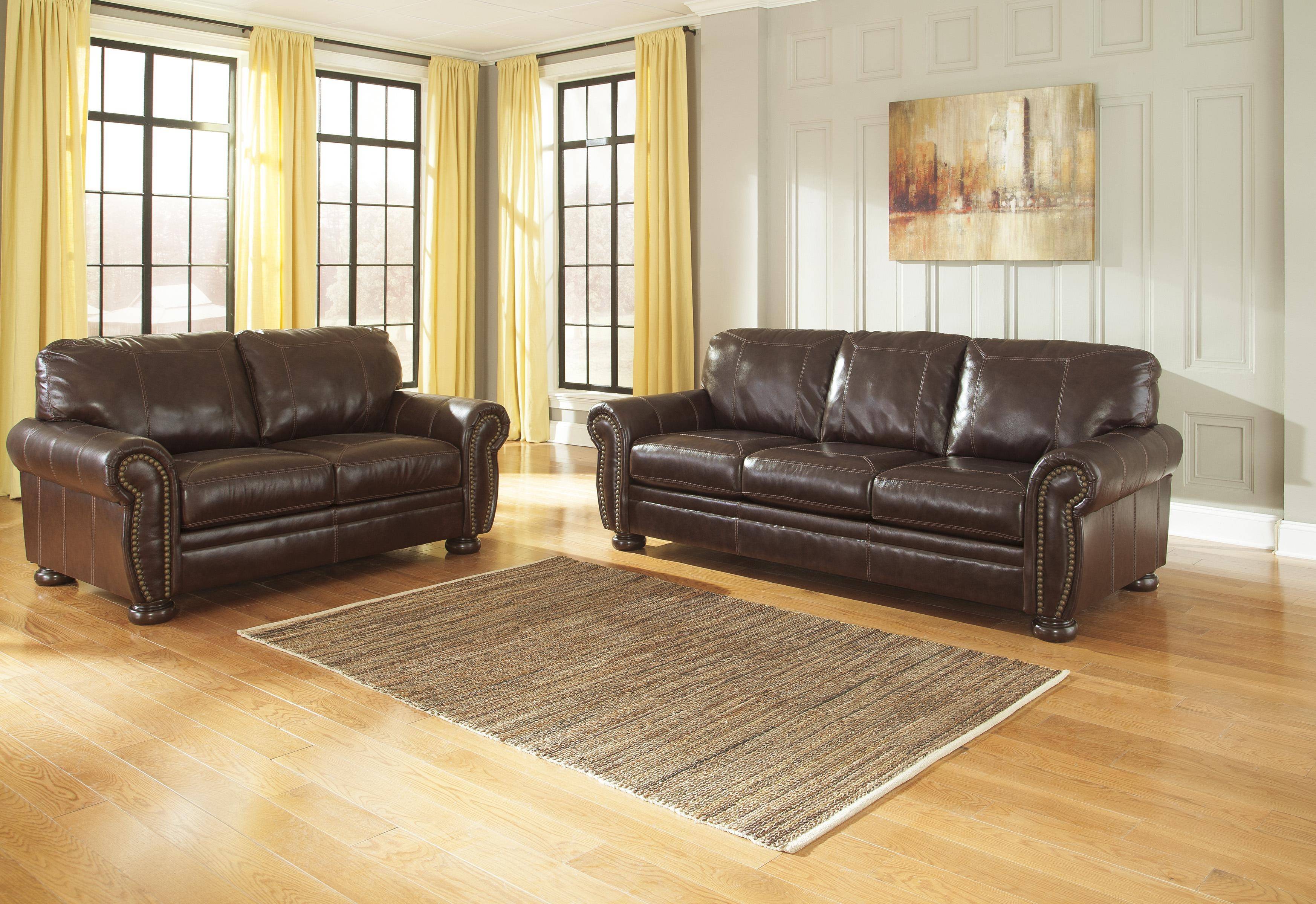 ashley banner leather sofa
