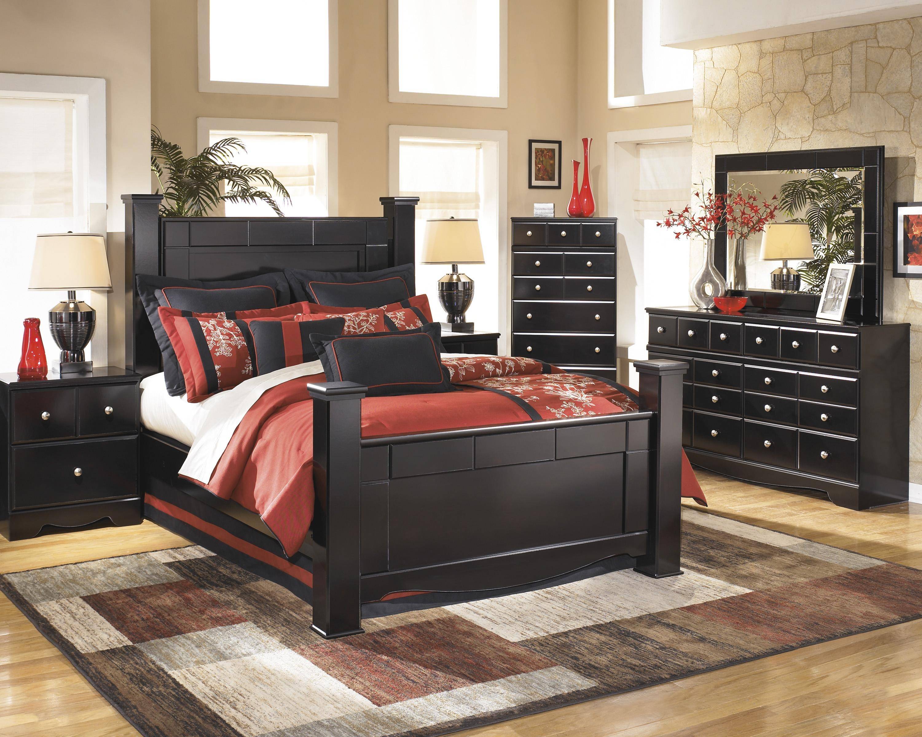 ashley bedroom furniture set queen black