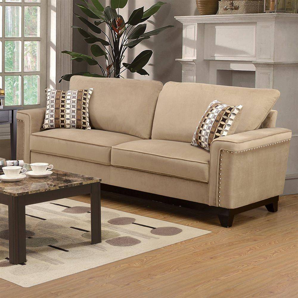 Buy MYCO Opulence Sectional Living Room Set 4 Pcs in Taupe, Velvet online