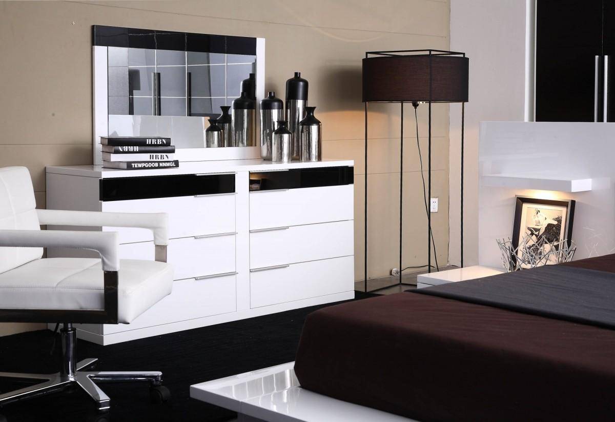 Buy Vig Modrest Impera King Platform Bedroom Set 3 Pcs In Black White Veneers Online