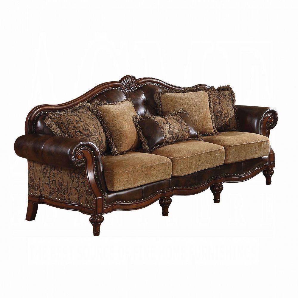 Buy ACME Dreena 05495 Sofa and Loveseat Set 2 Pcs in Brown, Cherry ...