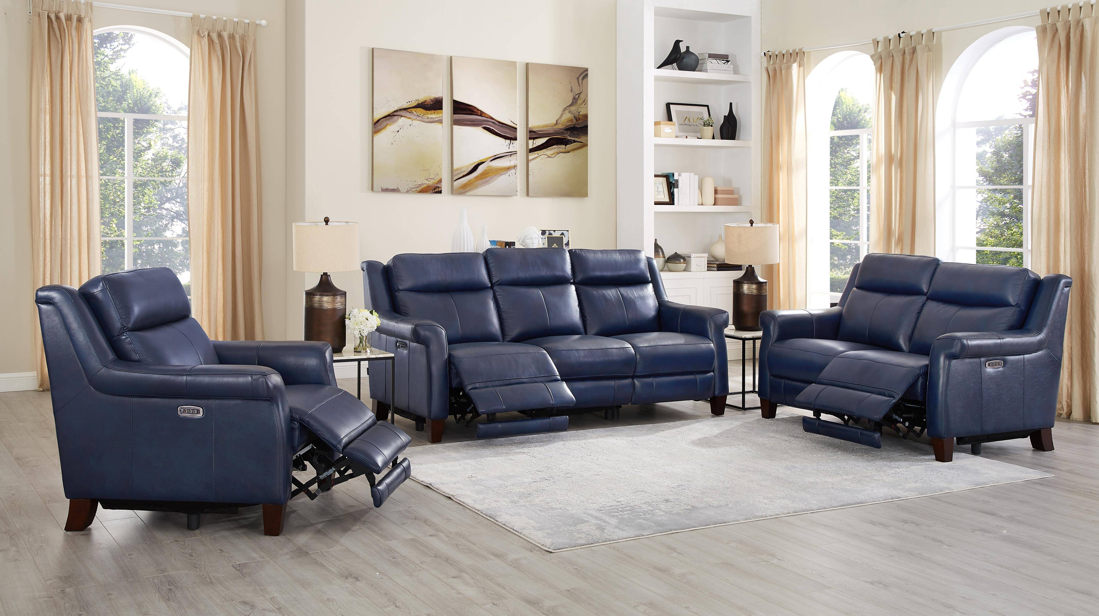 traditional leather sofa with recliner