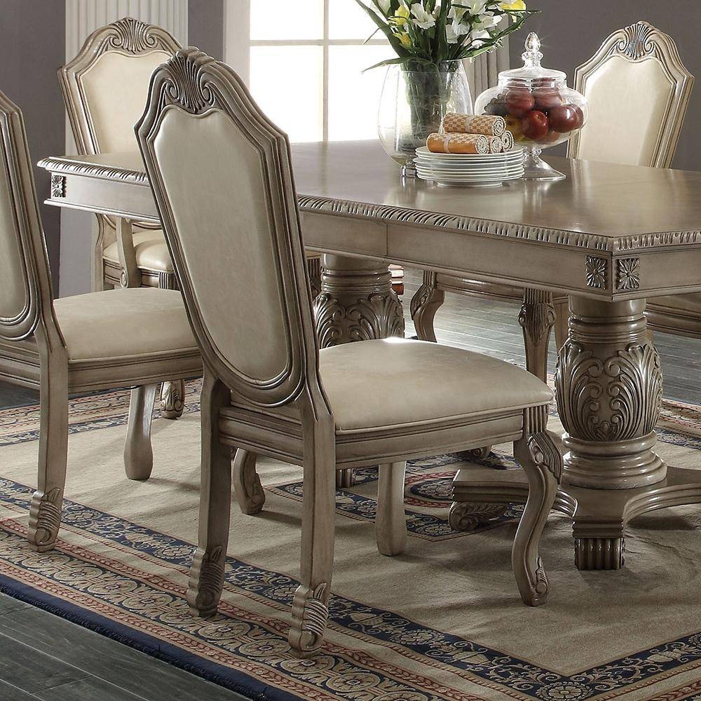 Buy ACME Chateau De Ville-64065 Dining Table Set 7 Pcs in Antique White ...