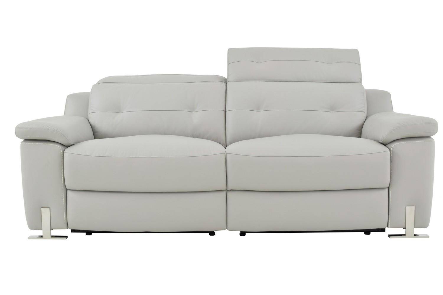 gray top grain leather sofa