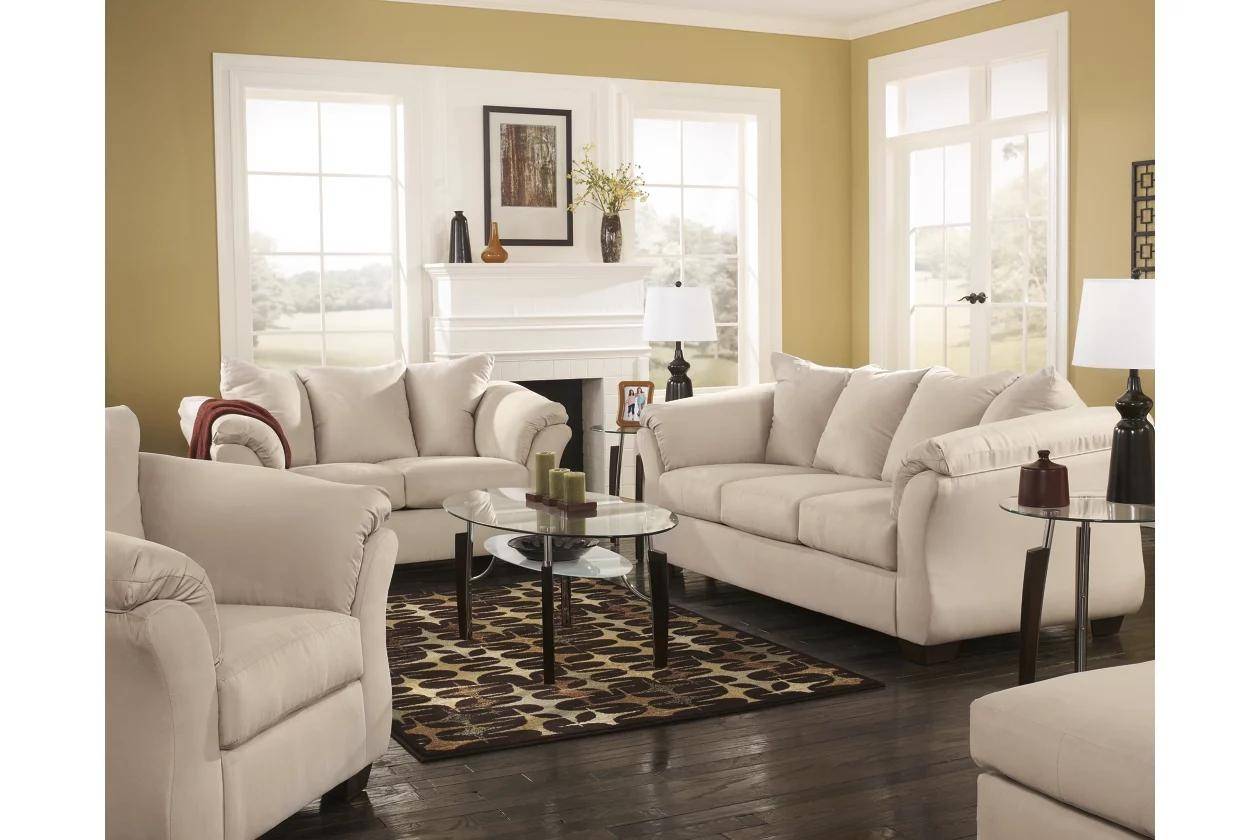 Buy Ashley Darcy Sofa Loveseat And Chair Set 3 Pcs In Stone Fabric Online 