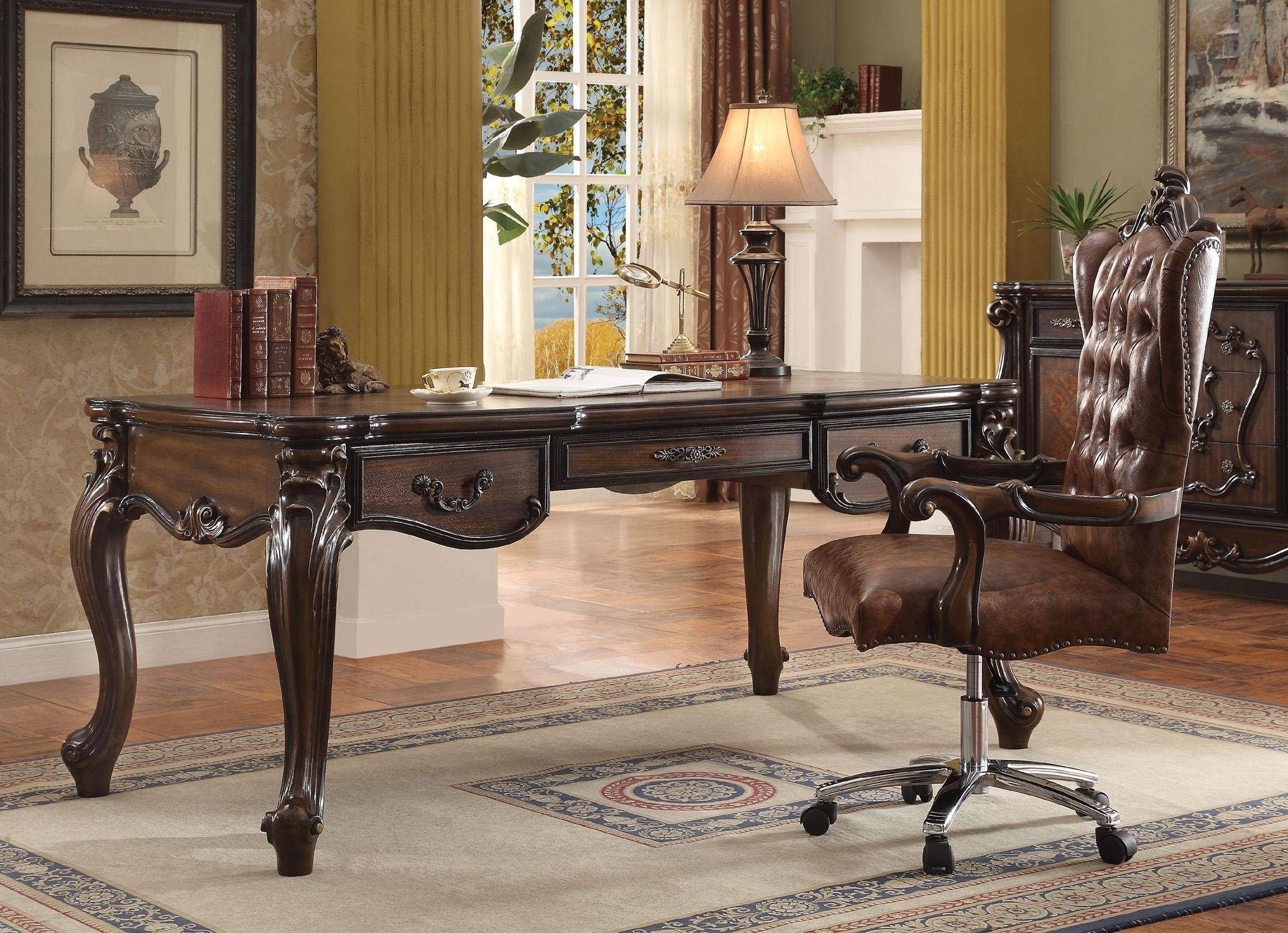 Buy ACME Versailles Writing Desk in Brown, Cherry, Oak, Wood Veneers