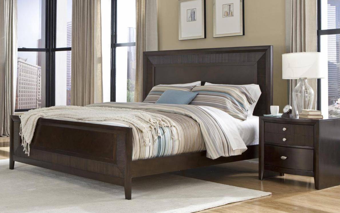 Buy Soflex Elora King Panel Bedroom Set 3 Pcs In Espresso Wood Veneers Solid Hardwood Online