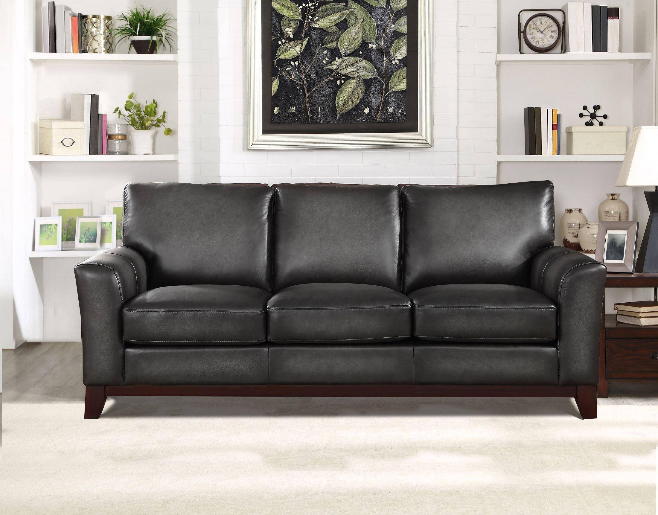 Buy Hydeline Hydeline Haro Sofa Loveseat 2 Pcs in Gray, Top grain ...