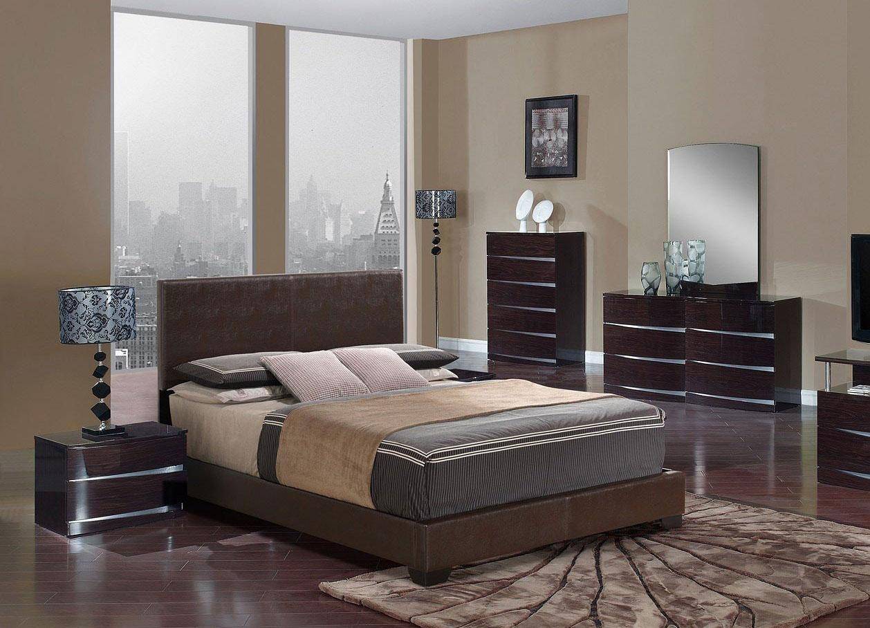 Aurora Dark Brown 4-Piece Queen Bedroom Set