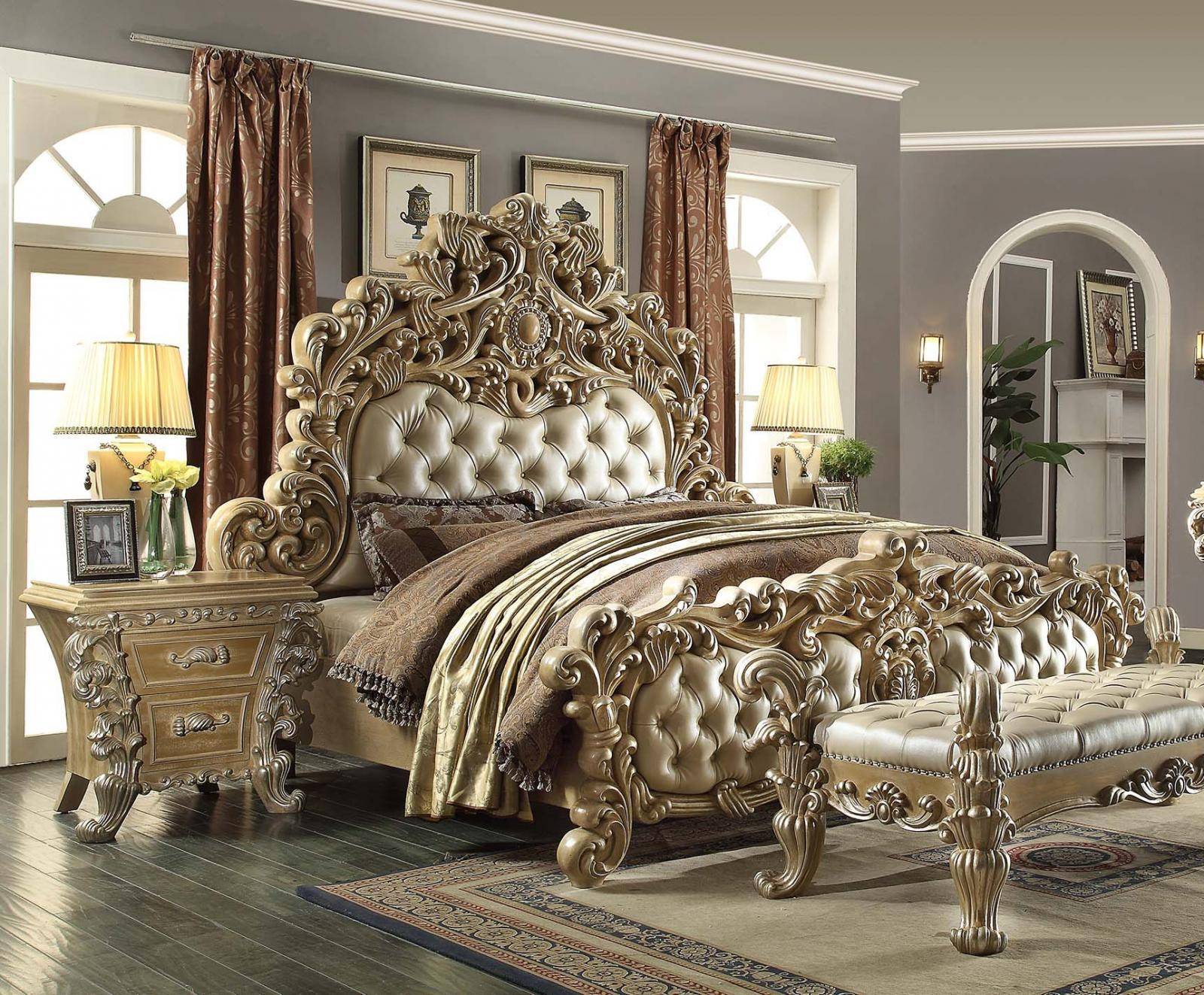 Buy Homey Design HD-7012 California King Panel Bedroom Set 3 Pcs in