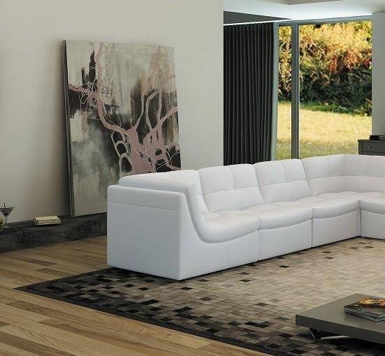 Buy J M Lego Sectional Sofa 7 Pcs In White Leather Online