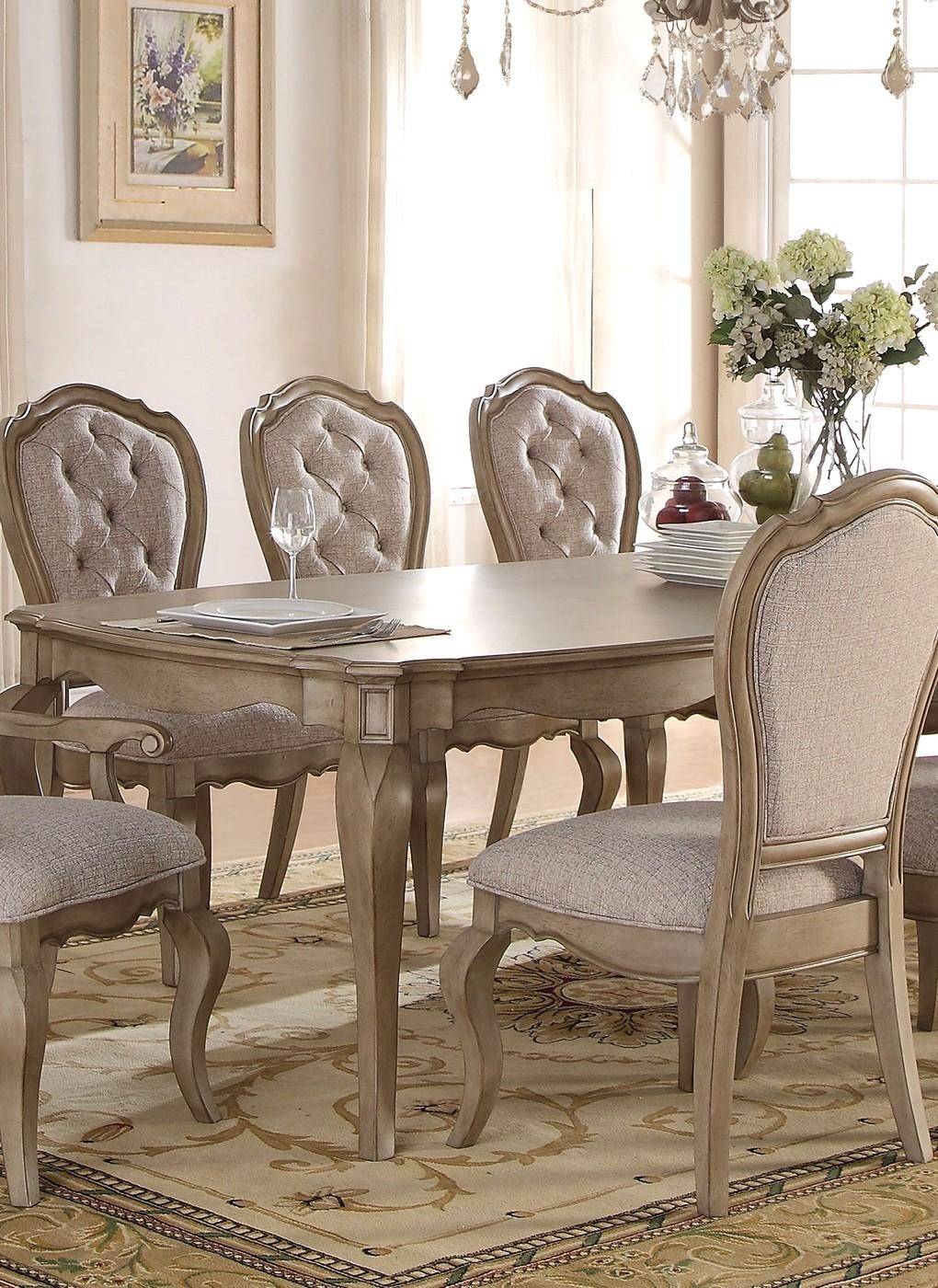 Buy ACME Chelmsford 66050 Dining Table Set 10 Pcs in Taupe, Fabric online