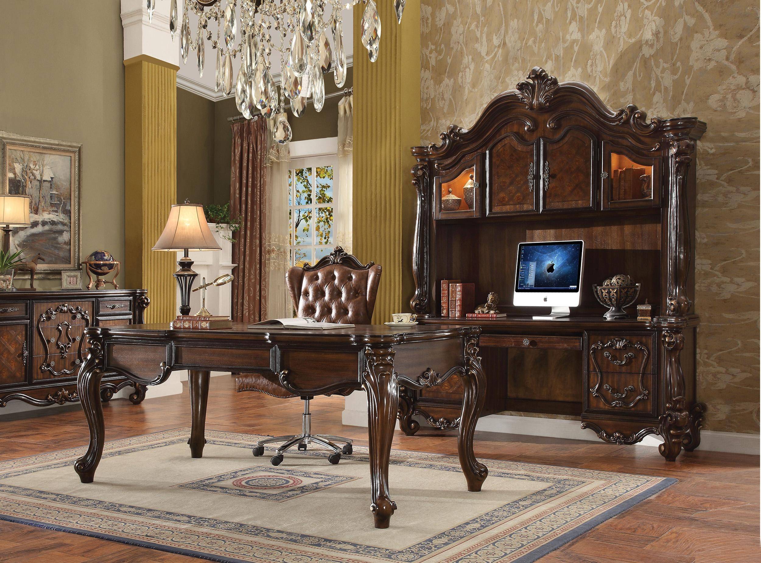 Buy ACME Versailles Home Office Set 3 Pcs in Brown, Cherry, Oak, PU online