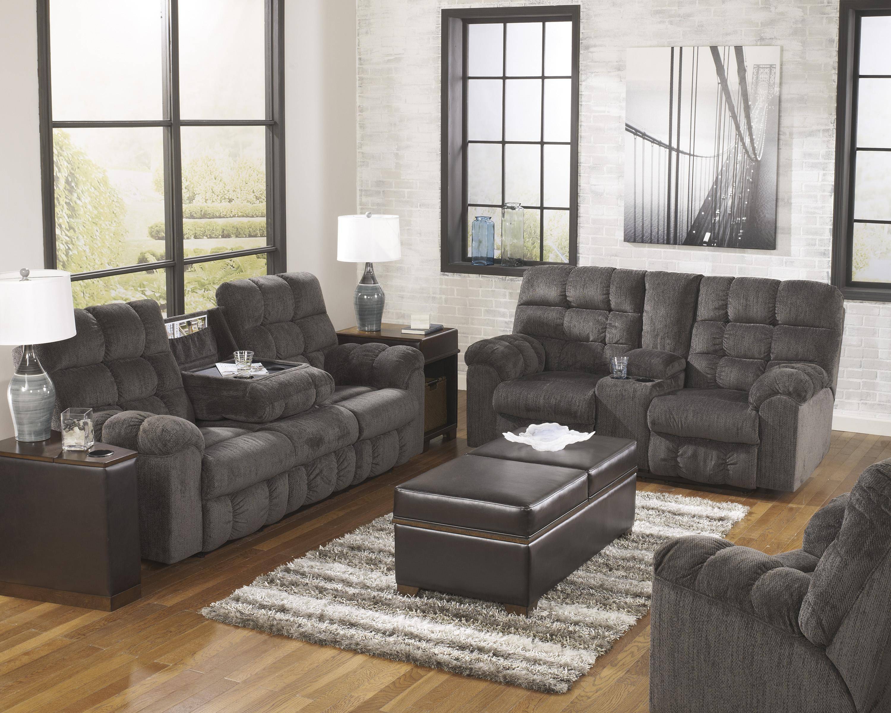 Buy Ashley Acieona Reclining Living Room Set 2 Pcs in Slate, Fabric online