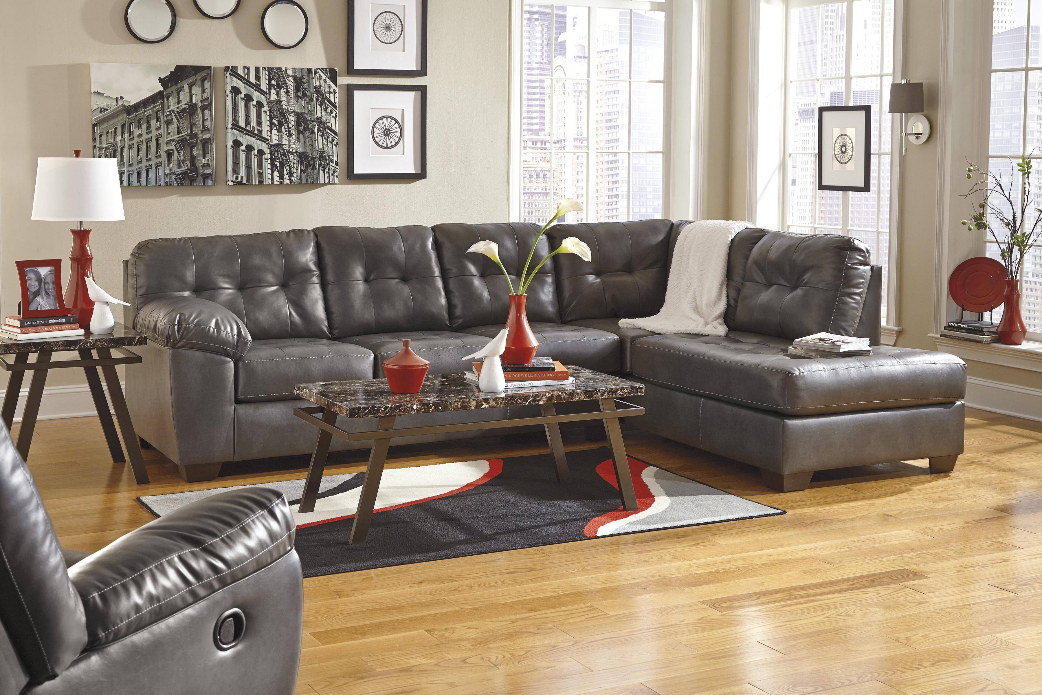 Buy Ashley Alliston Sectional Sofa Right Hand Chase in Gray, DuraBlend