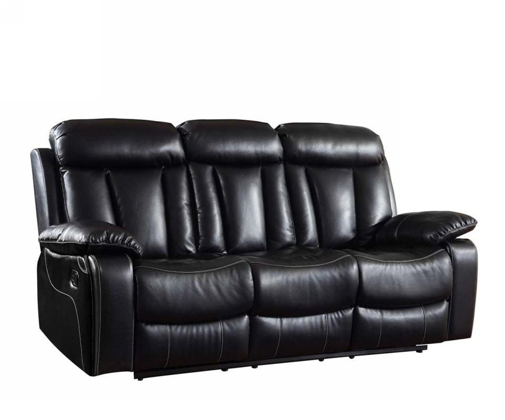 Buy Global United 9361 Reclining Sofa in Black, Leather Match online