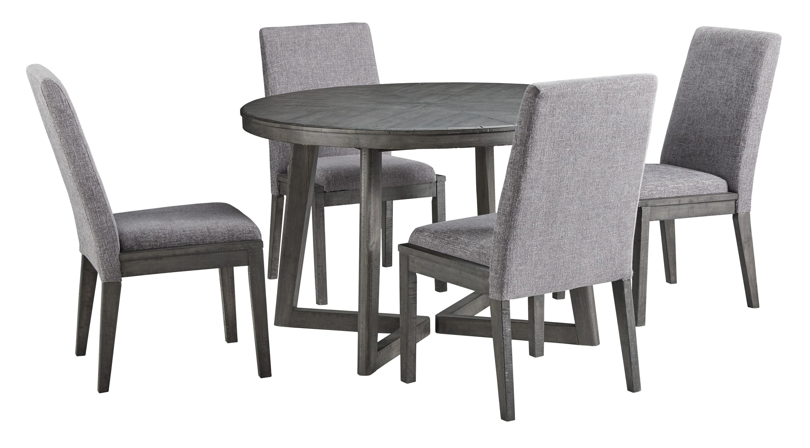 Discover Dining Room Furniture Deals - Ashley Besteneer Dining Table Set 5 Pcs in Dark Gray, Polyester