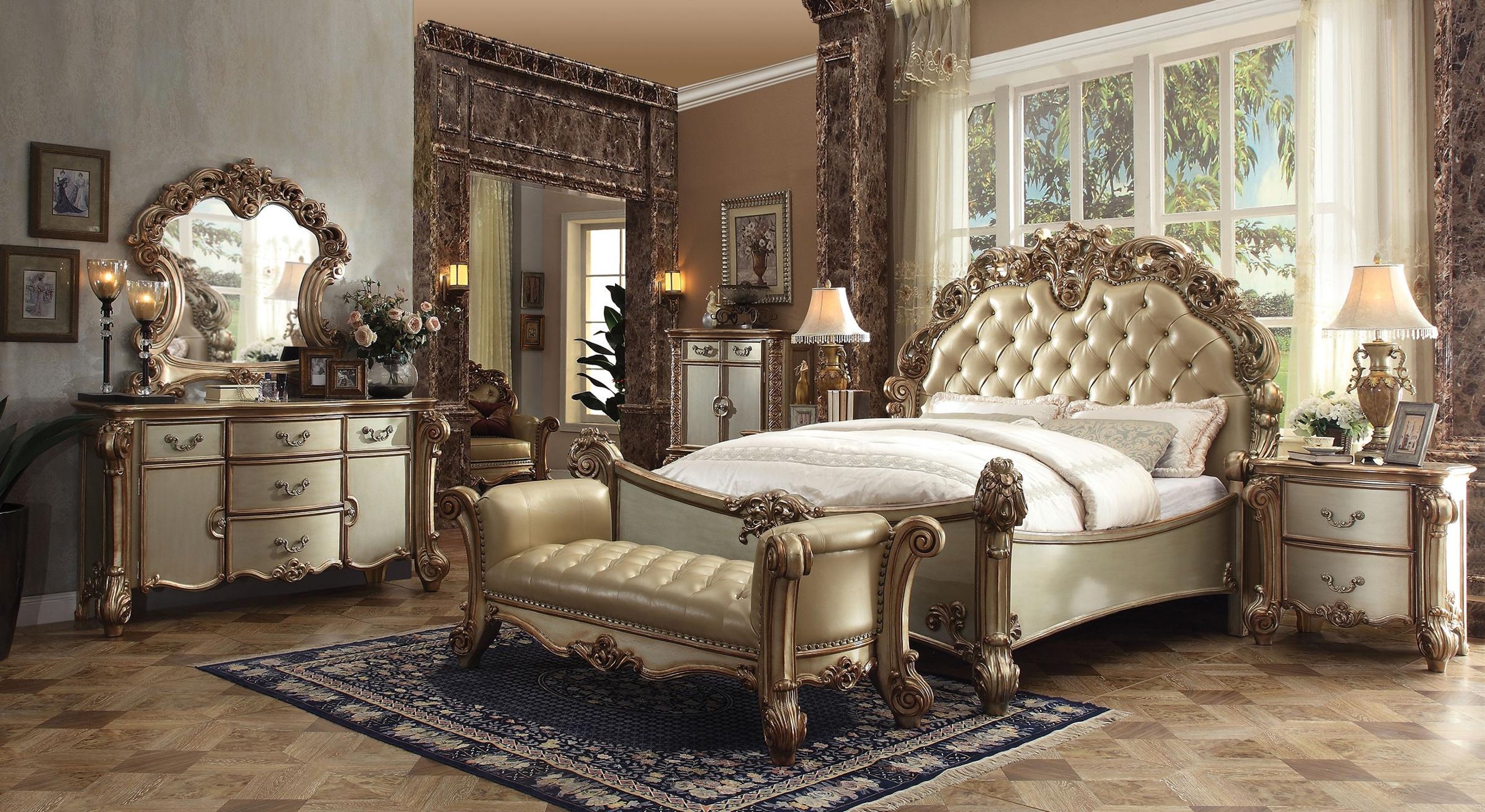 Contemporary Black Queen 6pcs Bedroom Set by Acme Louis Philippe III 19500Q-6pcs  – buy online on NY Furniture Outlet