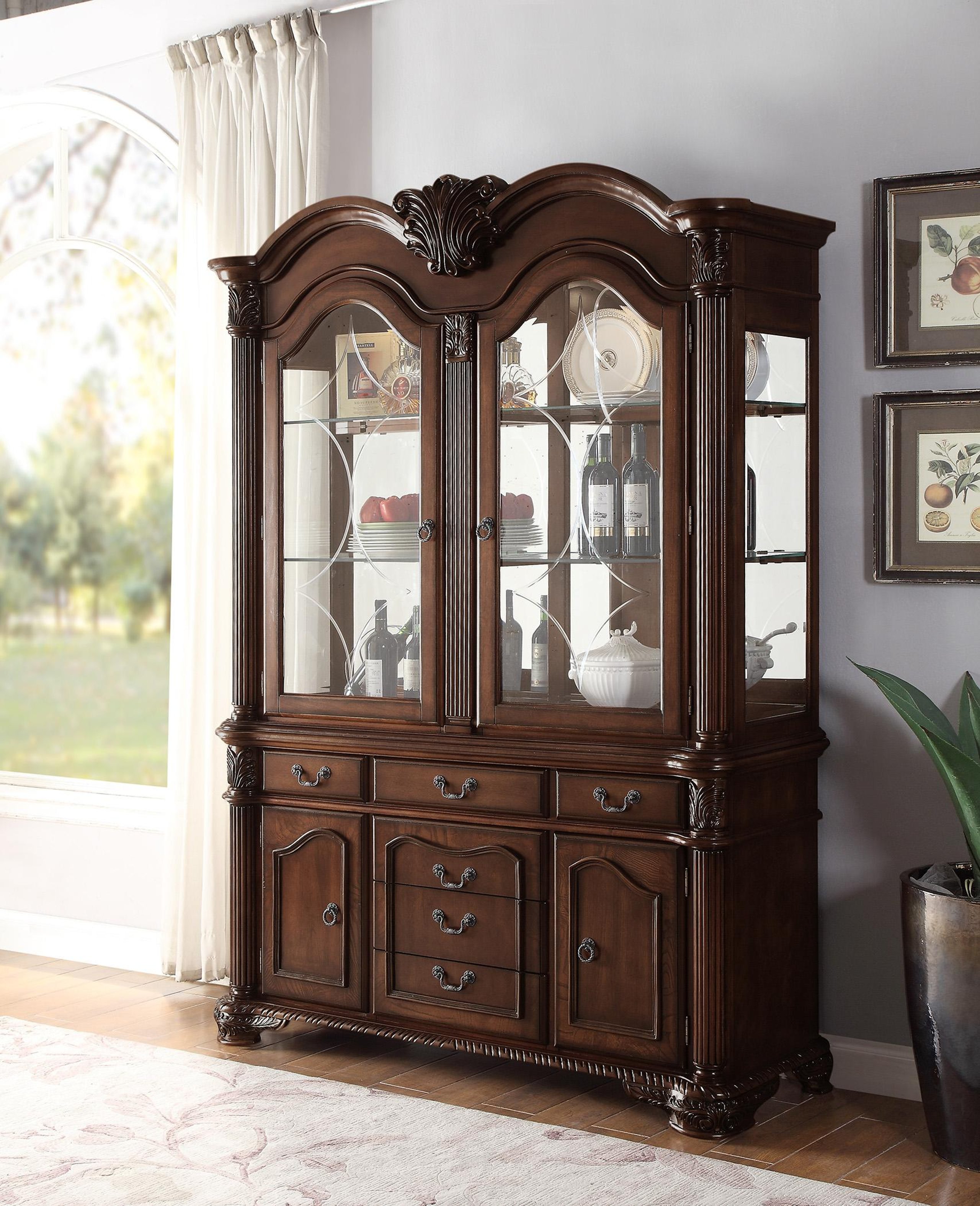 Buy Homey Design HD-7012 – CHINA China Cabinet in Antique Silver, Glass,  Wood online