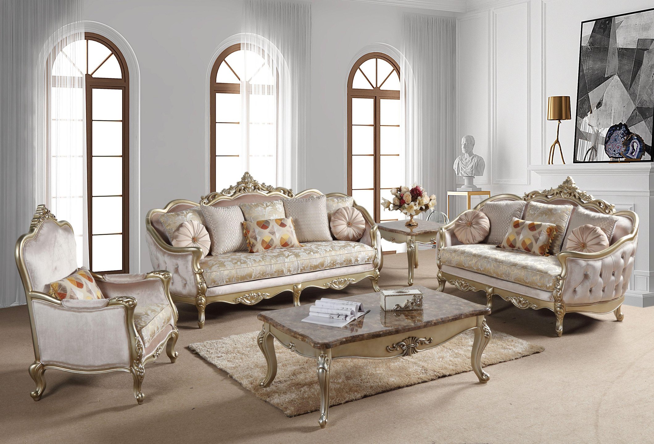 Buy Cosmos Furniture Diana Sofa in Champagne, Fabric online