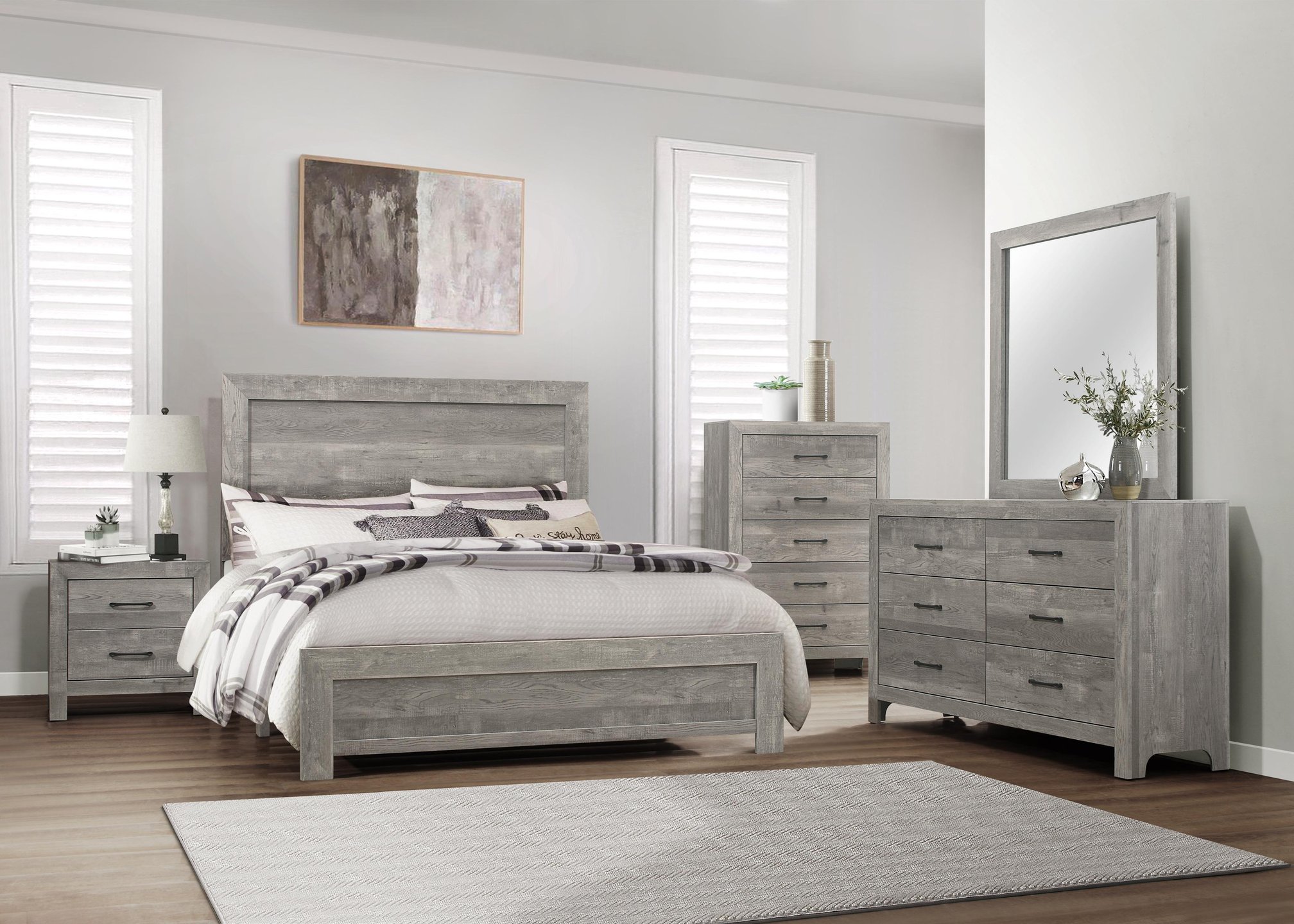 Buy Homelegance 1534gyk 1ek Corbin King Bed In Gray Wood Wood Veneers Online 