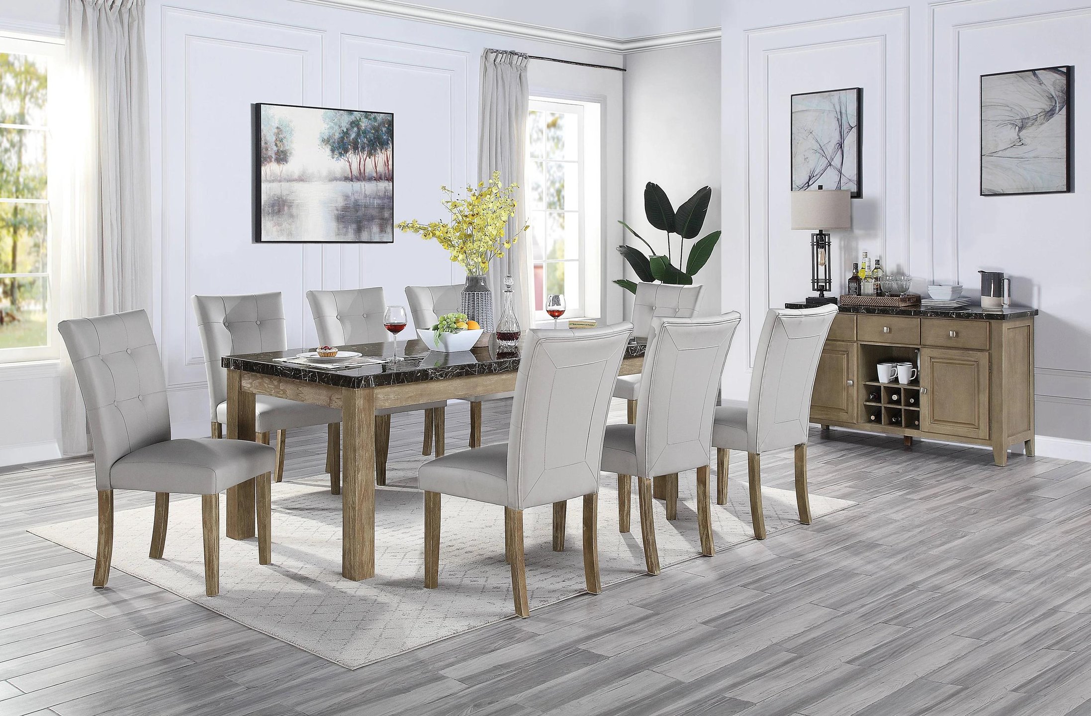 D4126 Dining Room Set (Oak and Walnut) by Global Furniture