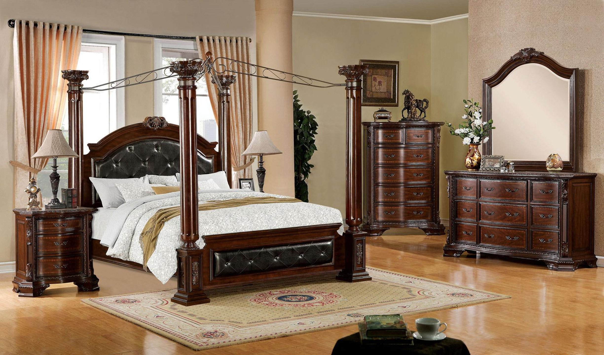 4 Piece Mcferran B163 Rodeo Panel Bedroom Set - USA Furniture