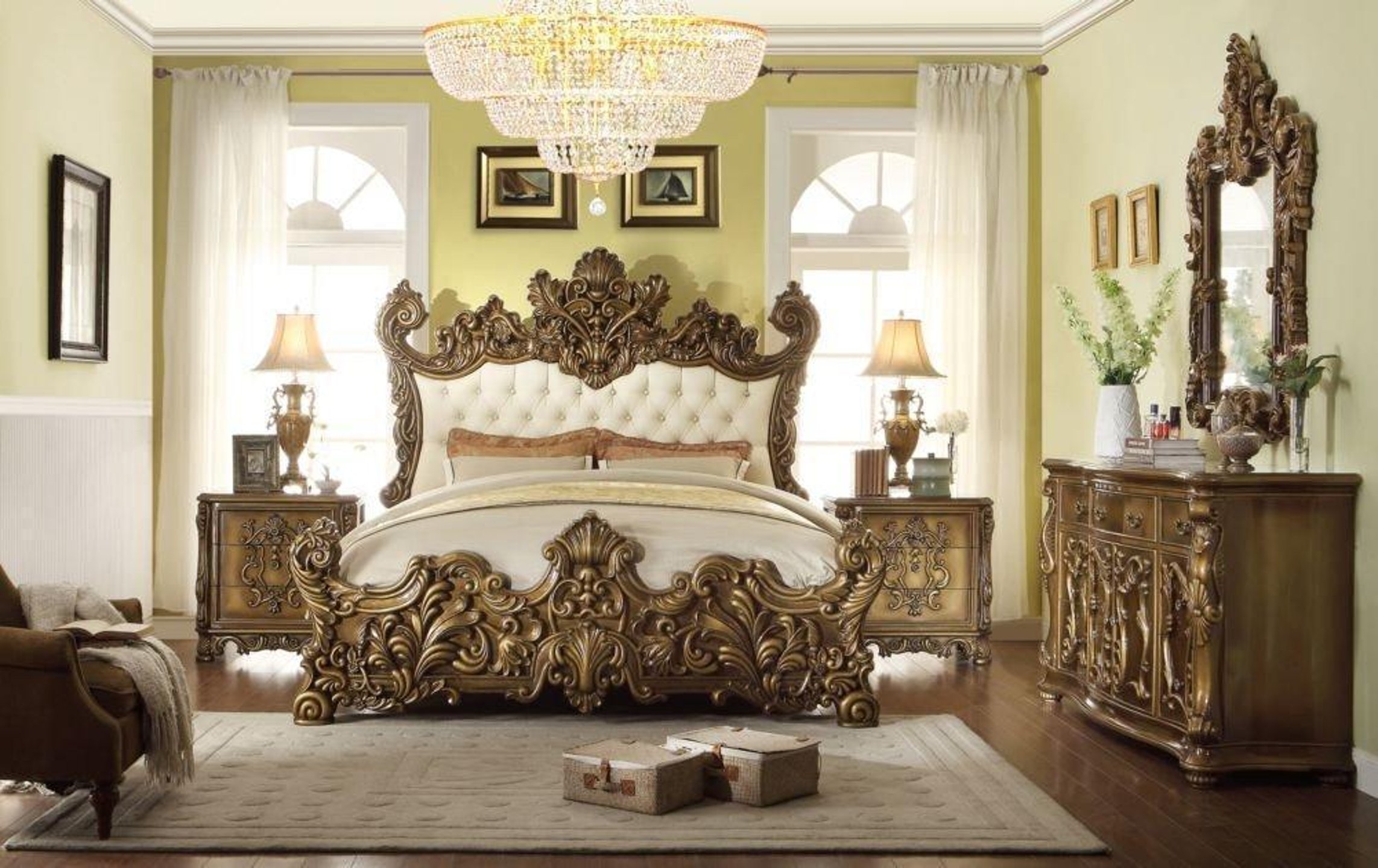 Buy Homey Design Hd 8008 California King Panel Bedroom Set 5 Pcs In