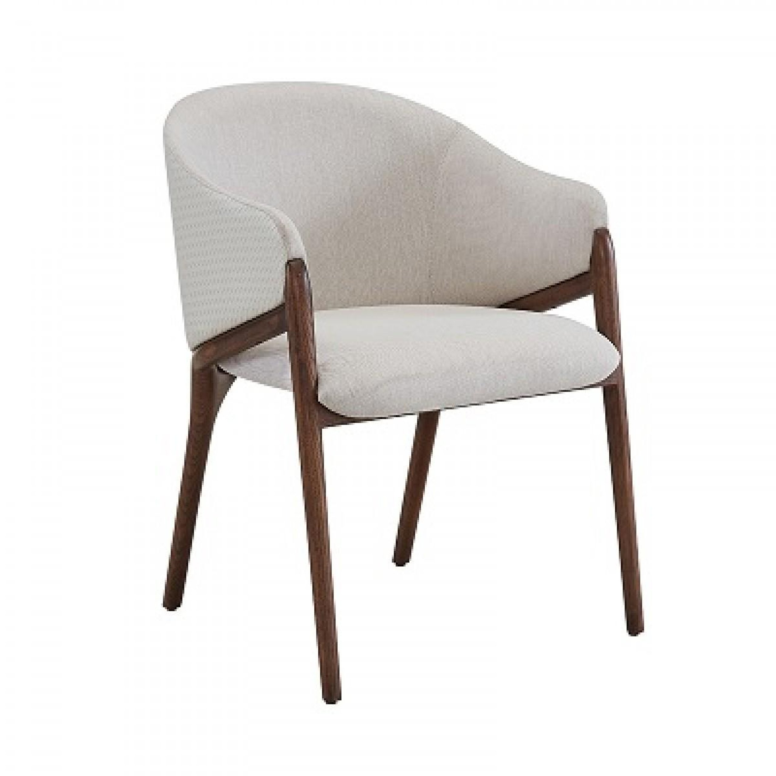 Modrest Stanley - Contemporary Cream Leatherette and Walnut Dining