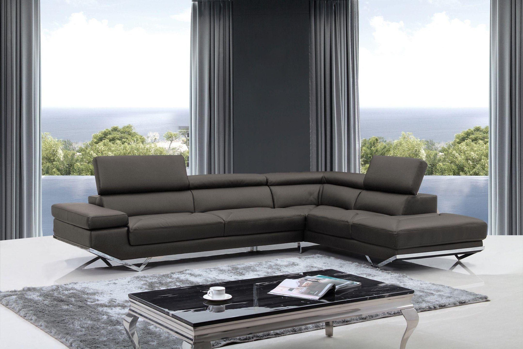 Modern Leather Sectional