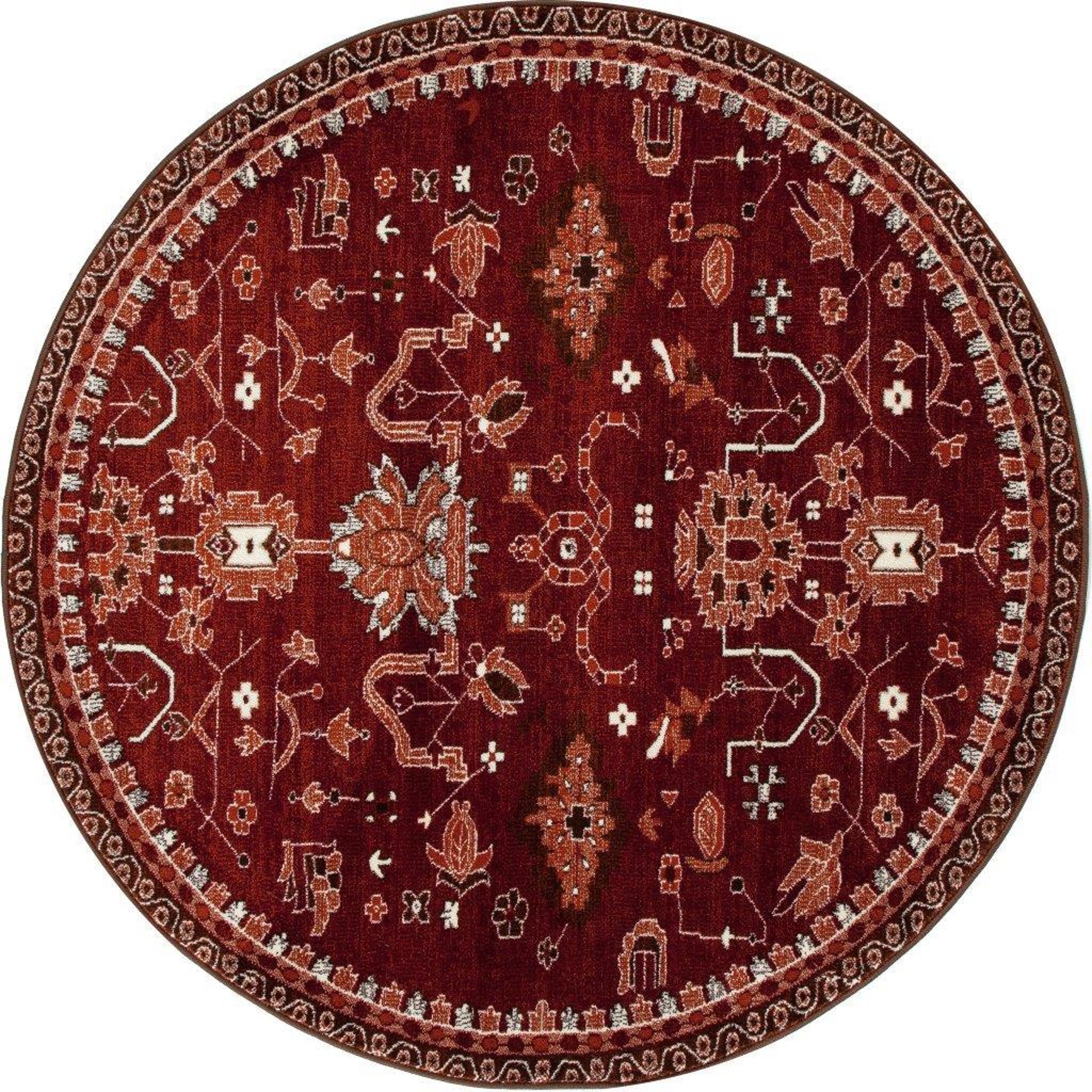 Buy Art Carpet Aberdeen Oasis Round Area Rug in Red, Polypropylene online