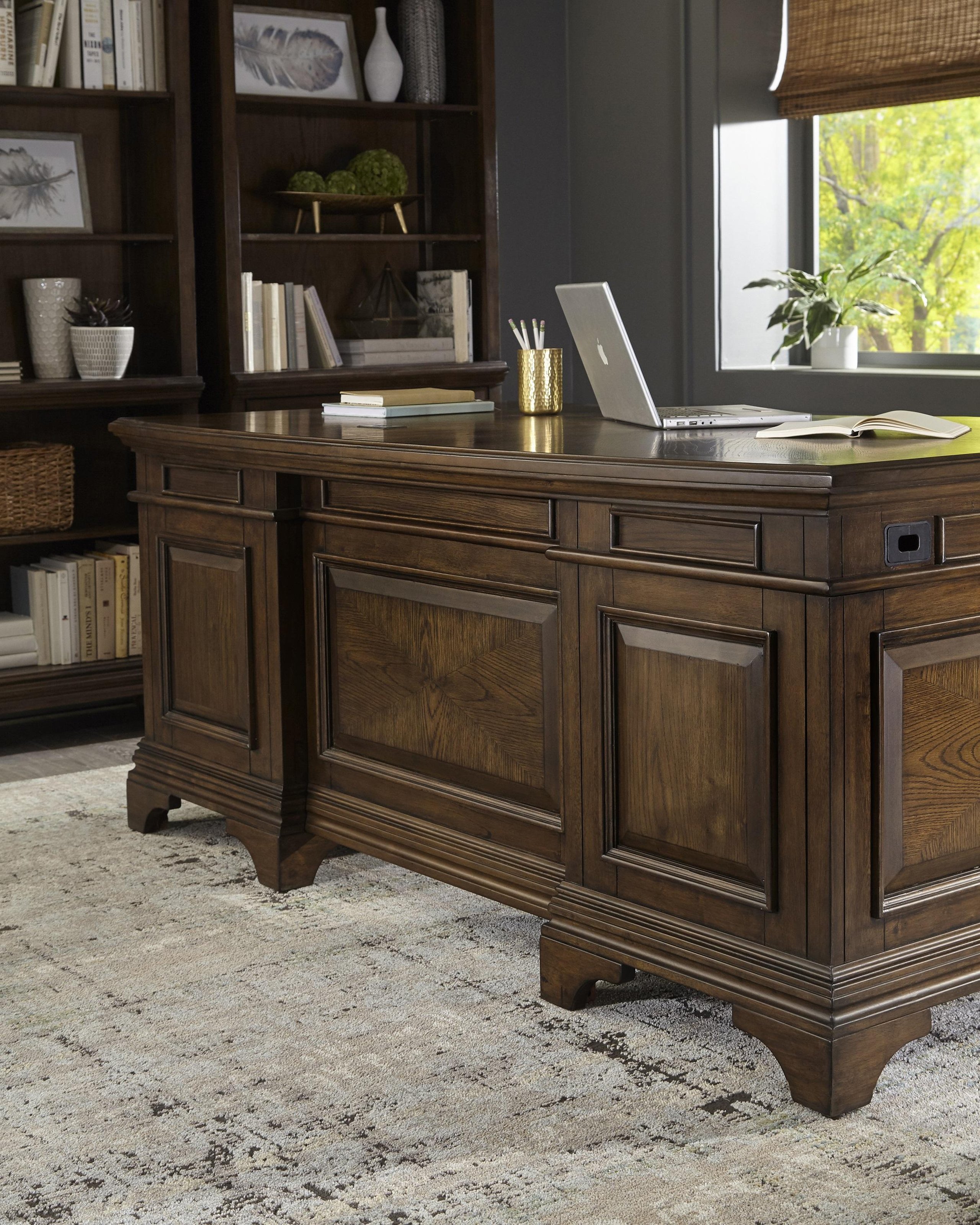 Buy Coaster 881281 Hartshill Executive Desk in Oak, Wood, Oak Veneers ...